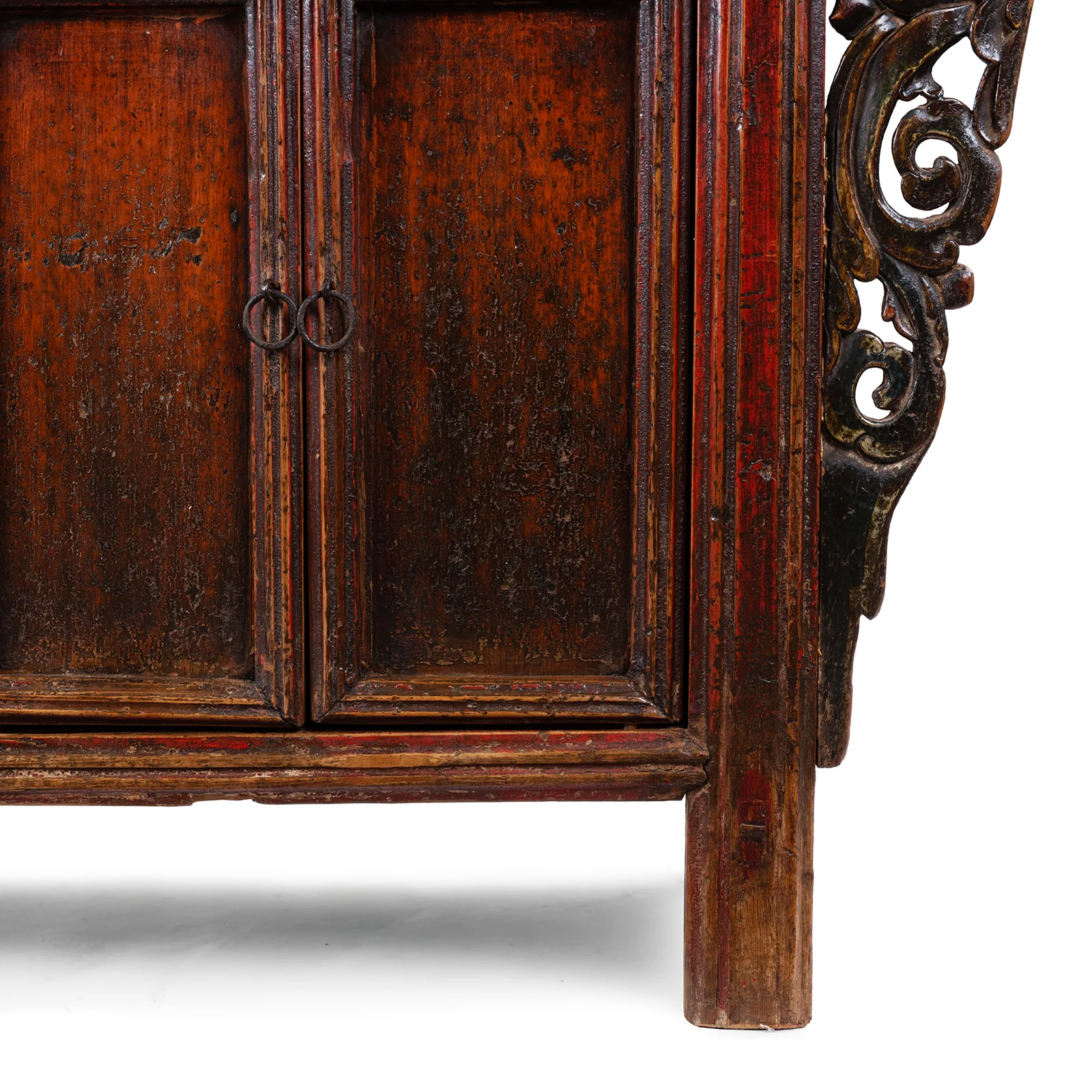 Red Lacquer Sideboard From Gansu - 19th Century - Image 7