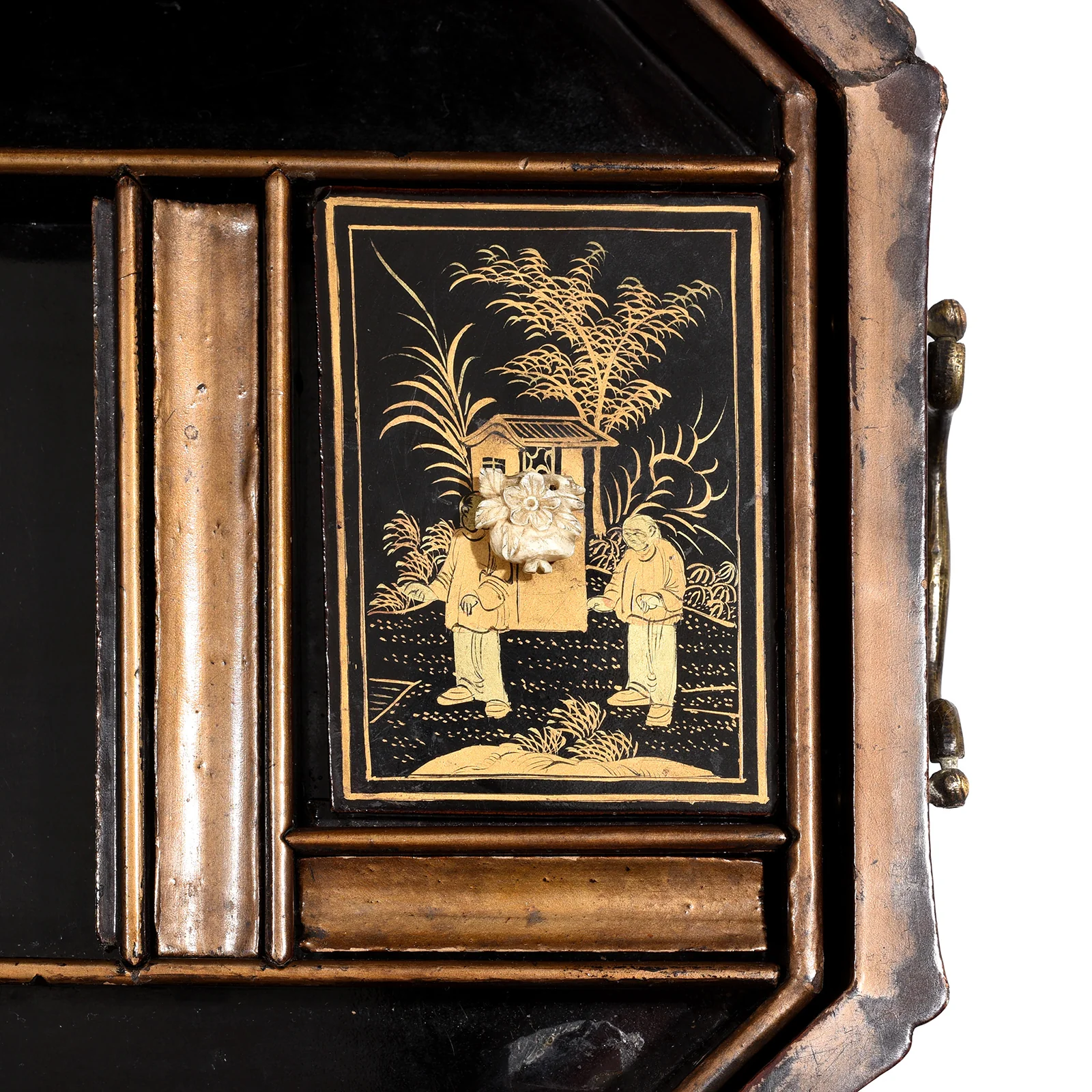 Gilt Black Lacquer Chinese Export Sewing Box - Early 19th Century - Image 7