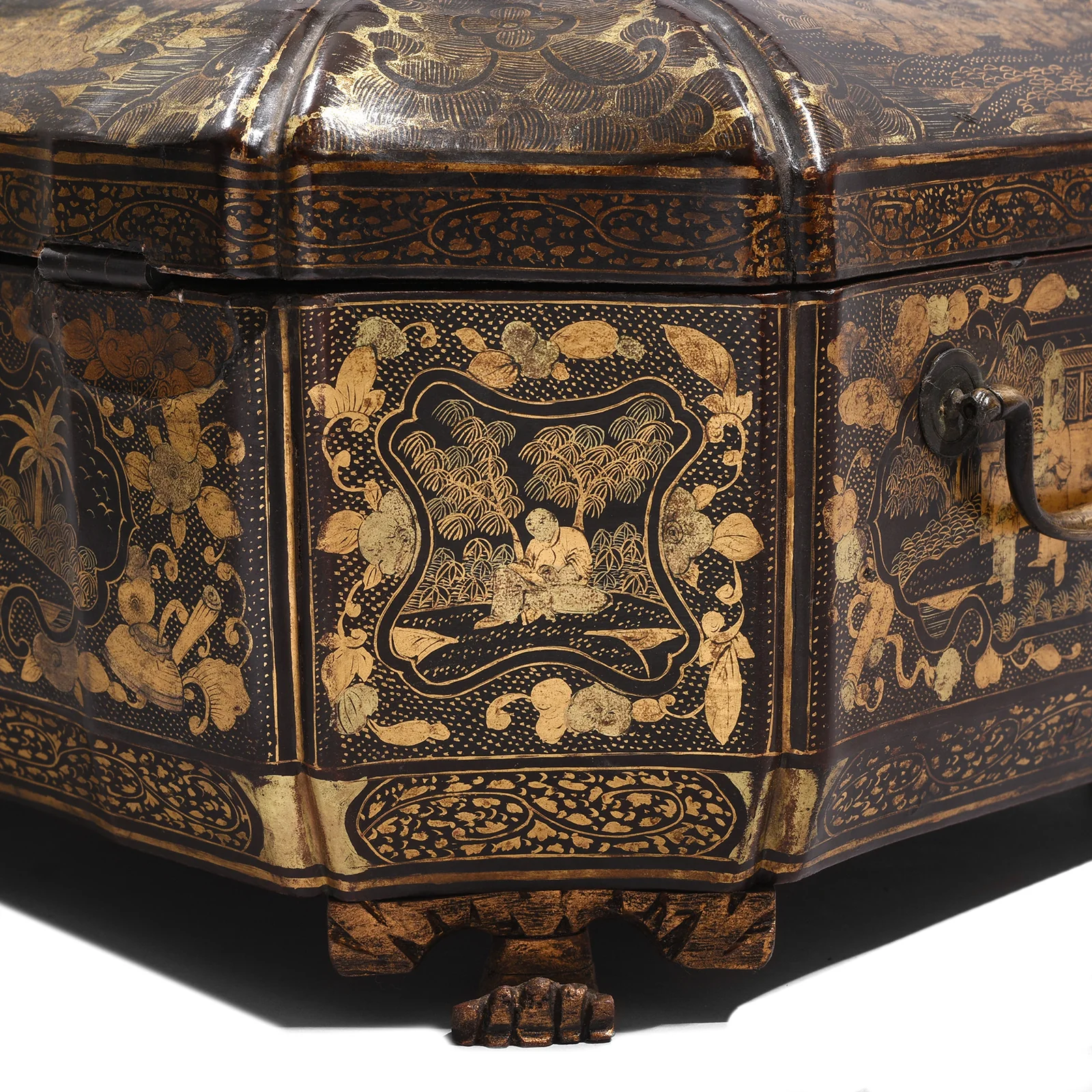 Gilt Black Lacquer Chinese Export Sewing Box - Early 19th Century - Image 8