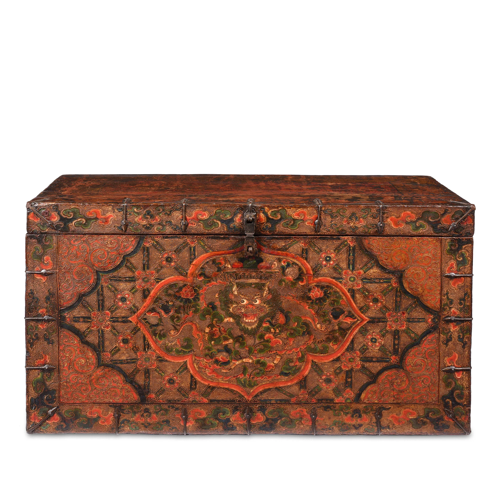 Painted Tibetan Dragon Storage Chest - 18th Century - Image 2