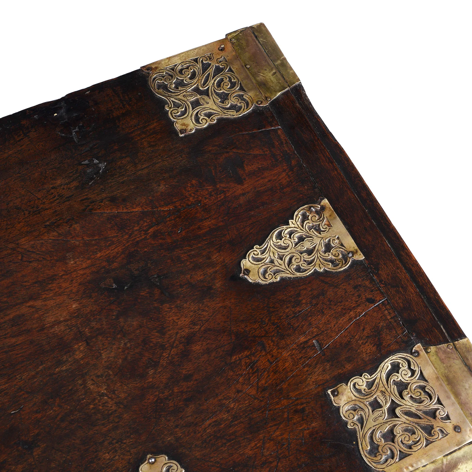 Dutch Colonial Ceylonese Teak & Brass Chest - 18th Century - Image 11
