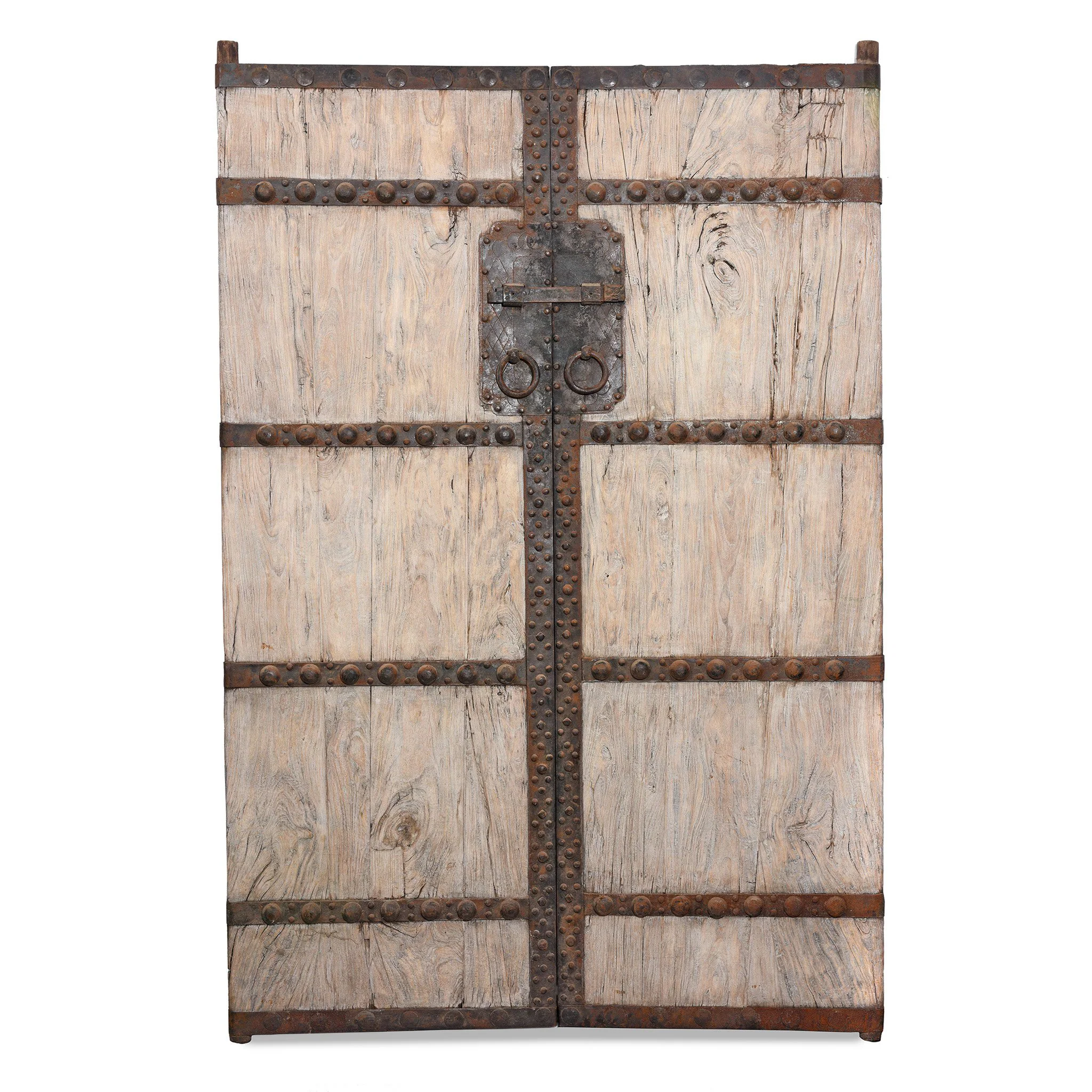 Iron Bound Elm Doors From Shanxi Province - 19thC