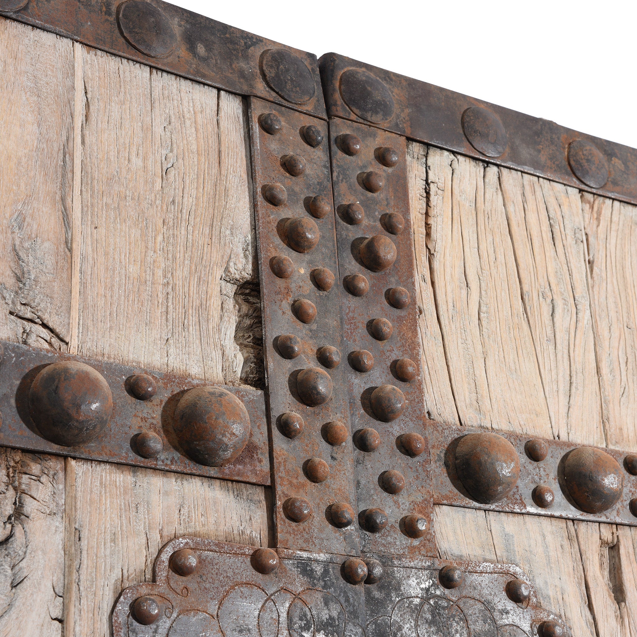 Iron Bound Elm Doors From Shanxi Province - 19thC - Image 4