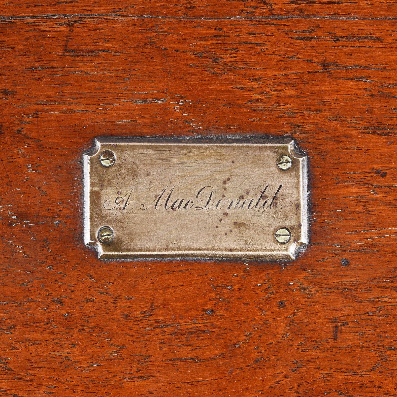 Brass Bound Teak Military Chest (Etched MacDonald) - 19th Century - Image 5
