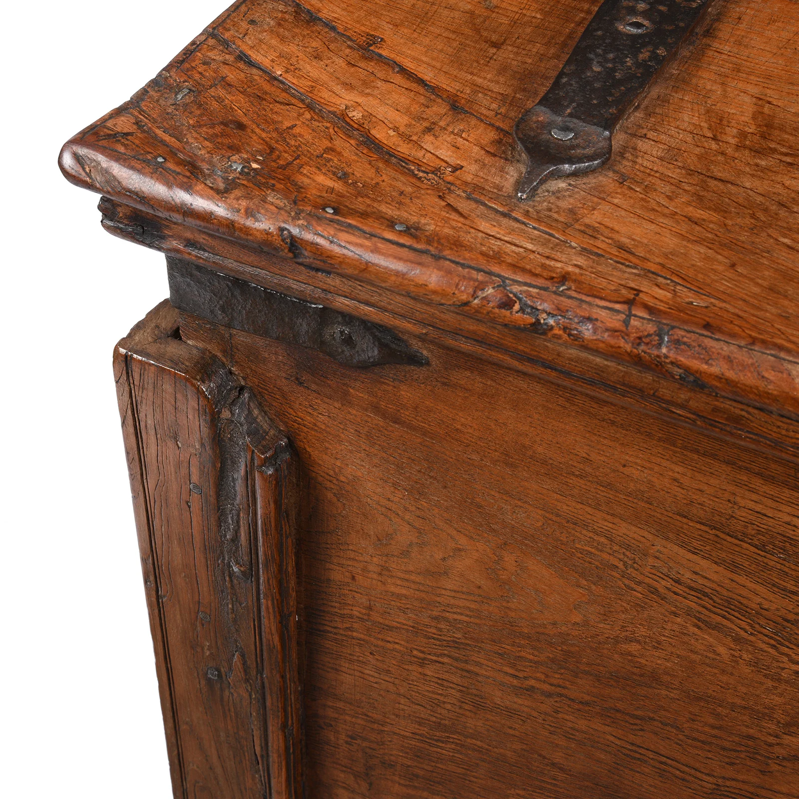 Iron Bound Teak Merchant Chest From Goa - 19th Century - Image 12