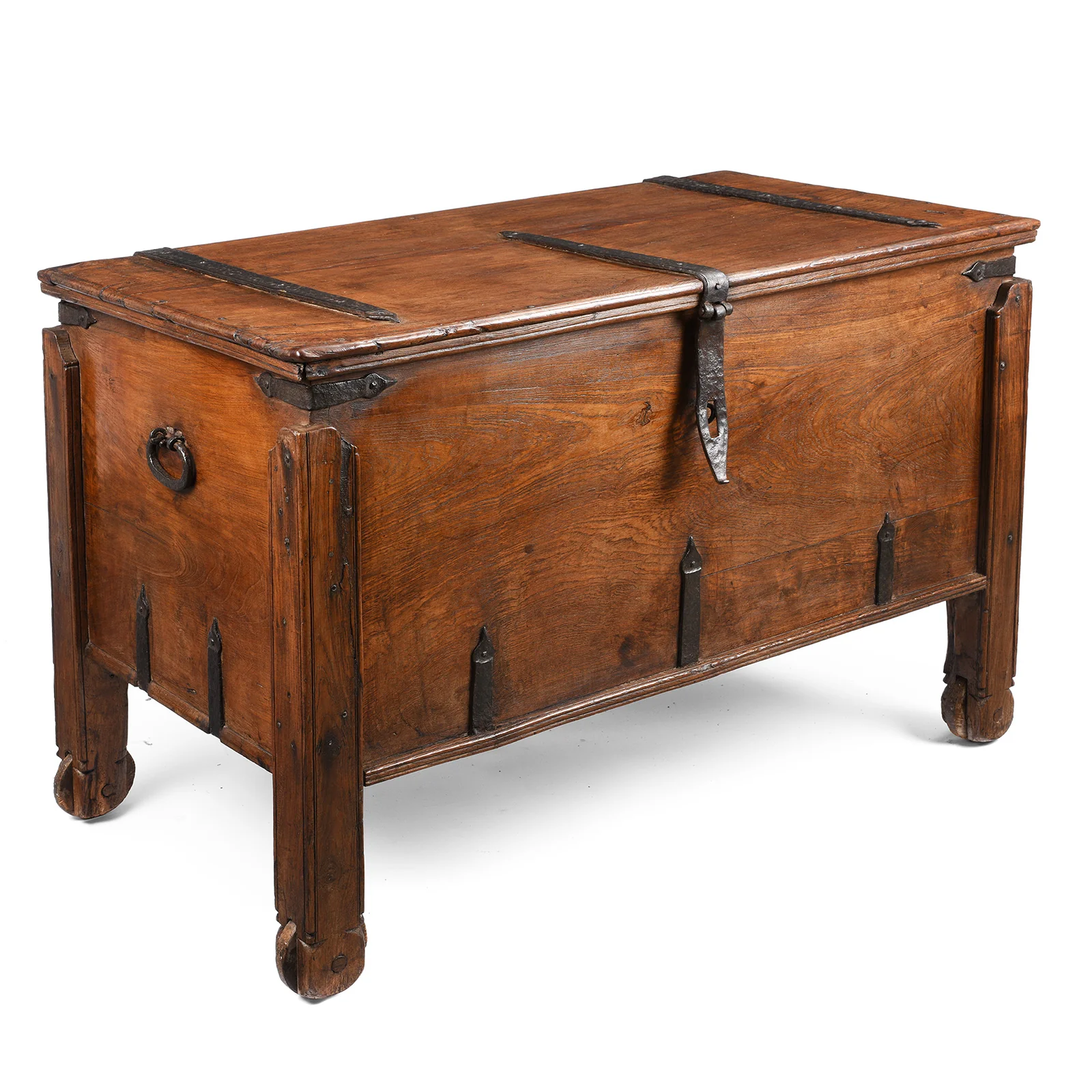 Iron Bound Teak Merchant Chest From Goa - 19th Century - Image 2