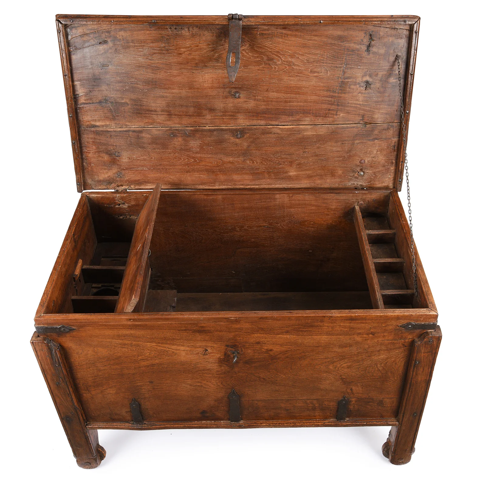 Iron Bound Teak Merchant Chest From Goa - 19th Century - Image 3