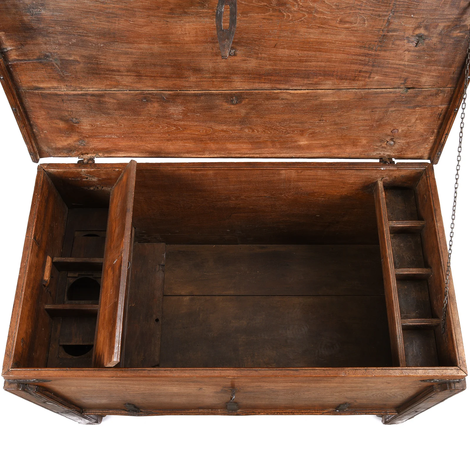 Iron Bound Teak Merchant Chest From Goa - 19th Century - Image 4