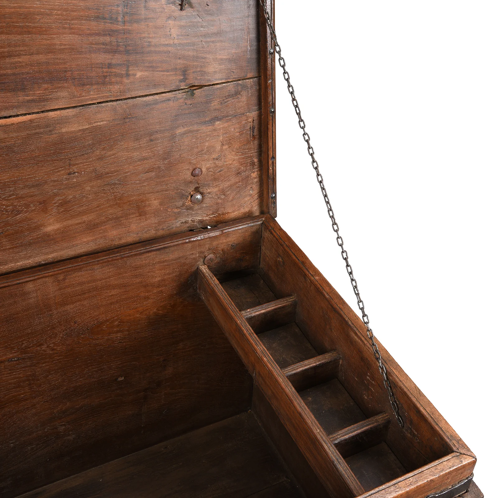 Iron Bound Teak Merchant Chest From Goa - 19th Century - Image 6