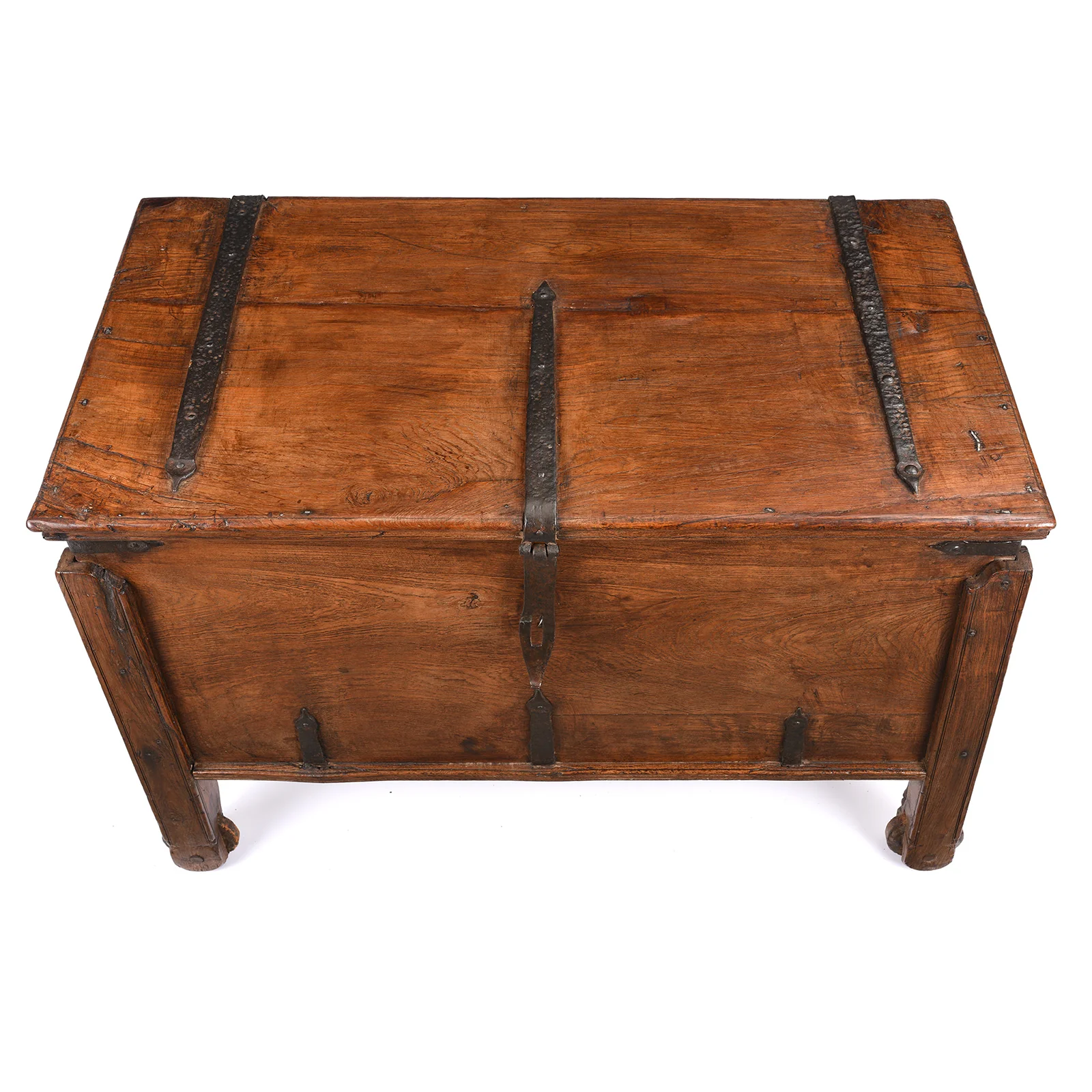 Iron Bound Teak Merchant Chest From Goa - 19th Century - Image 7