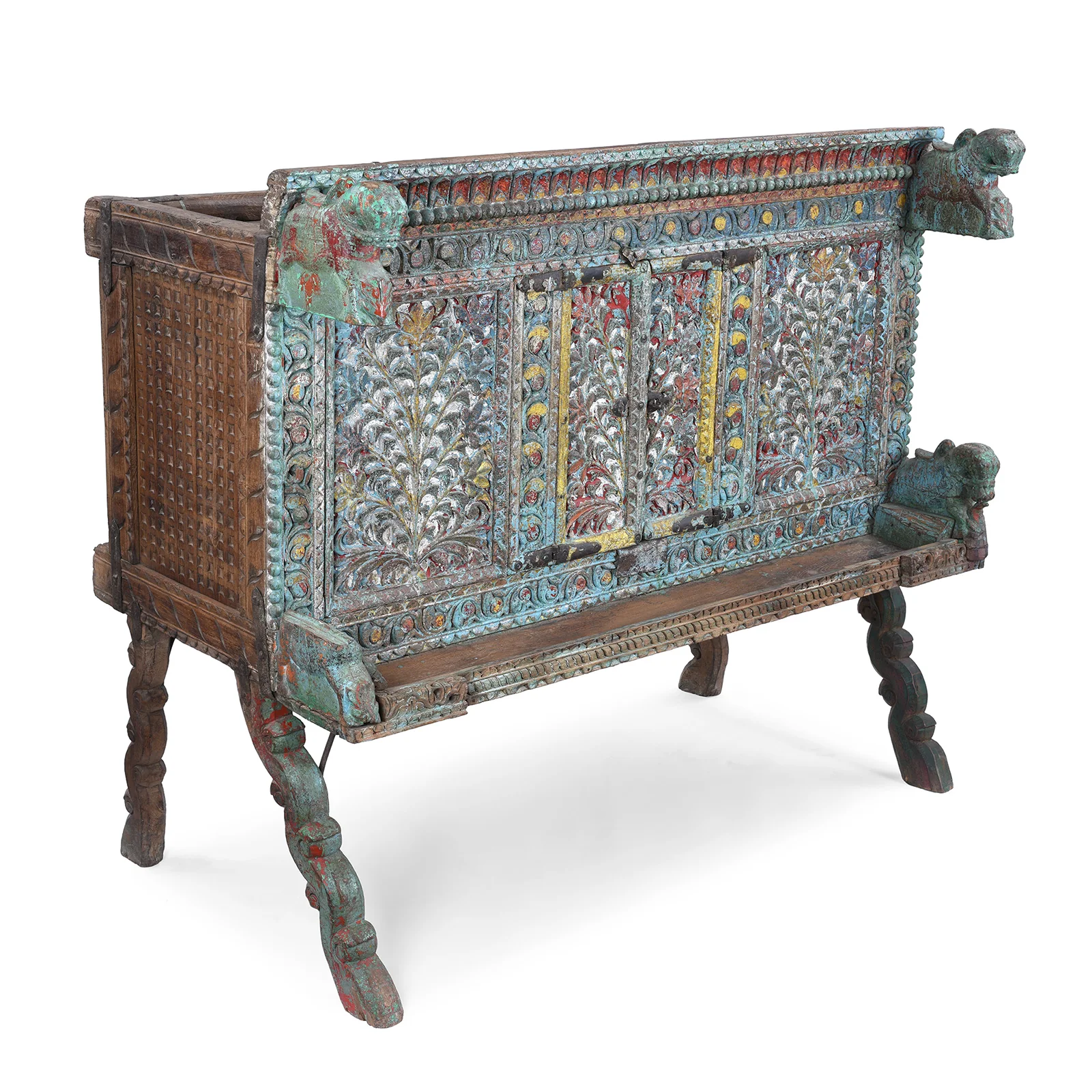 Painted Majus Dowry Chest From Saurashtra - 19th Century - Image 3