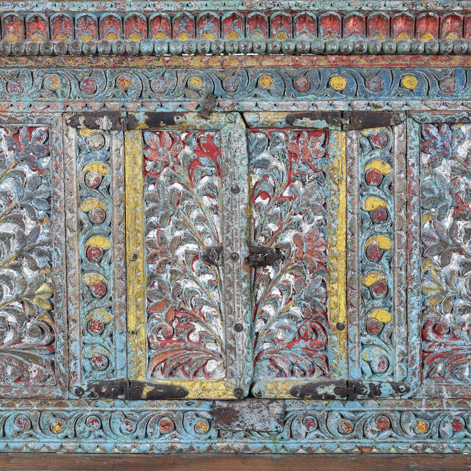 Painted Majus Dowry Chest From Saurashtra - 19th Century - Image 4
