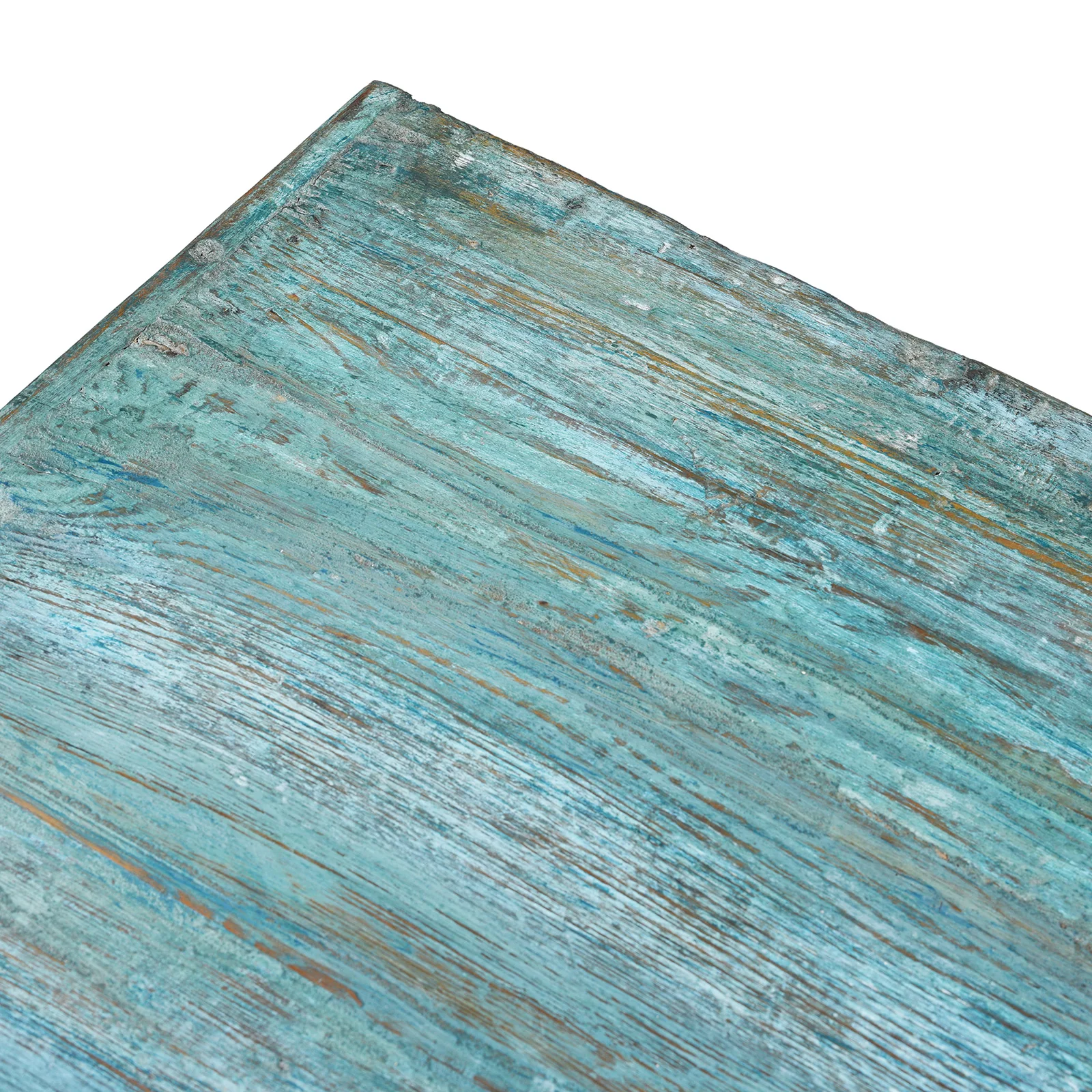 Blue Painted Glazed Side Cabinet From Gujarat - Ca 1910 - Image 9