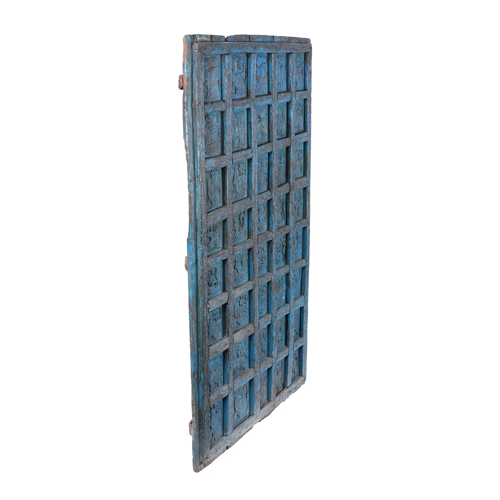 Blue Painted Tribal Door From Orissa - 19th Century - Image 6