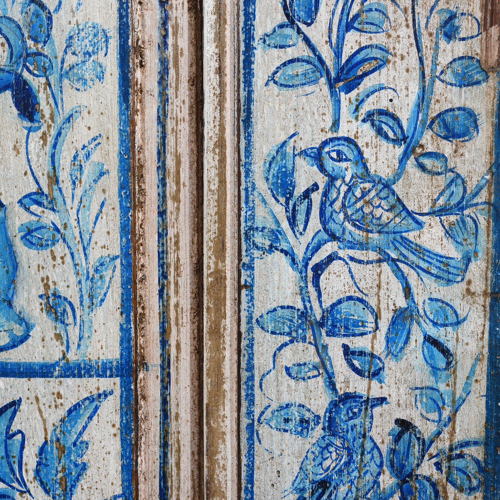 Blue & White Painted Indian Door & Frame - Image 9