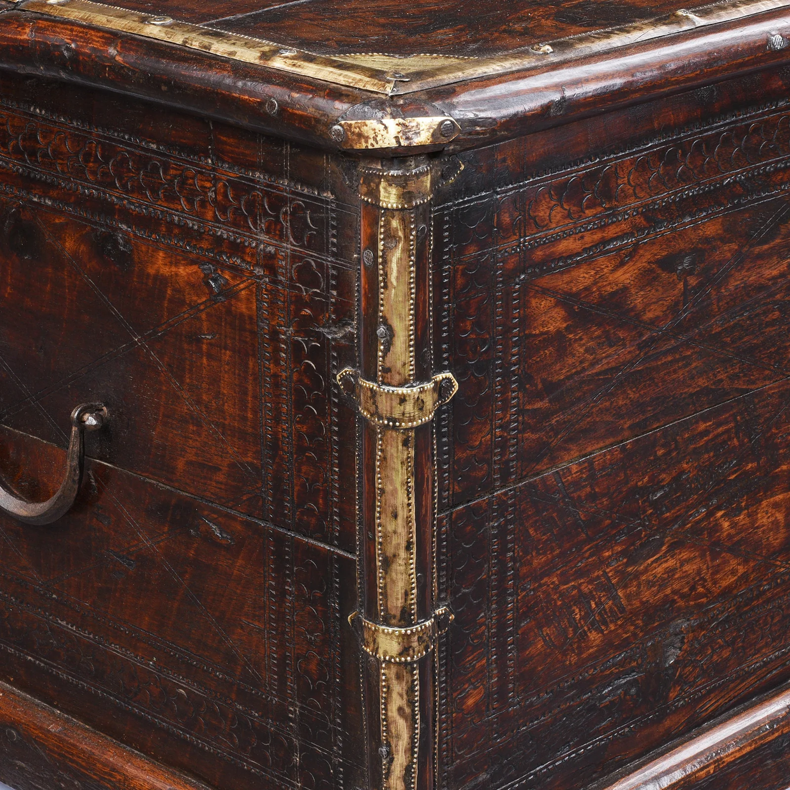Brass Bound Indian Sheesham Chest - Early 19th Century - Image 10