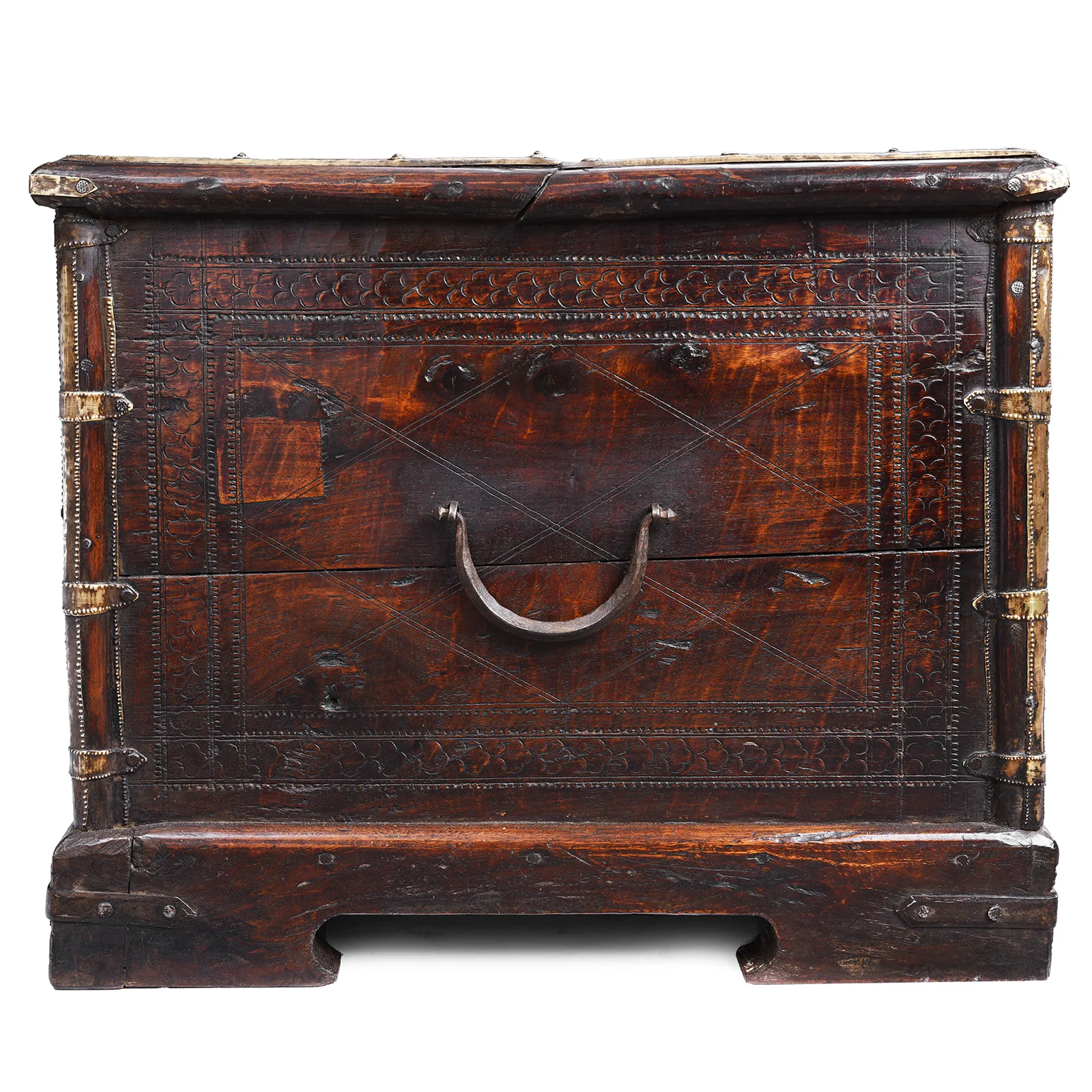 Brass Bound Indian Sheesham Chest - Early 19th Century - Image 11