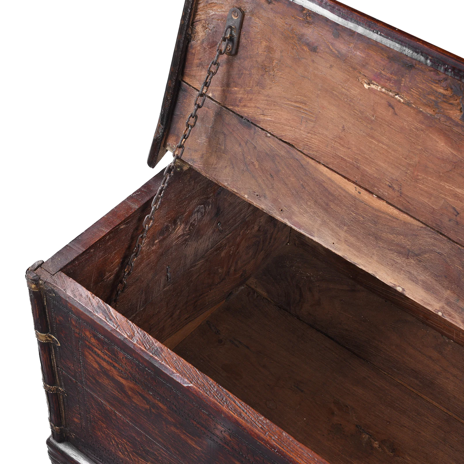 Brass Bound Indian Sheesham Chest - Early 19th Century - Image 7
