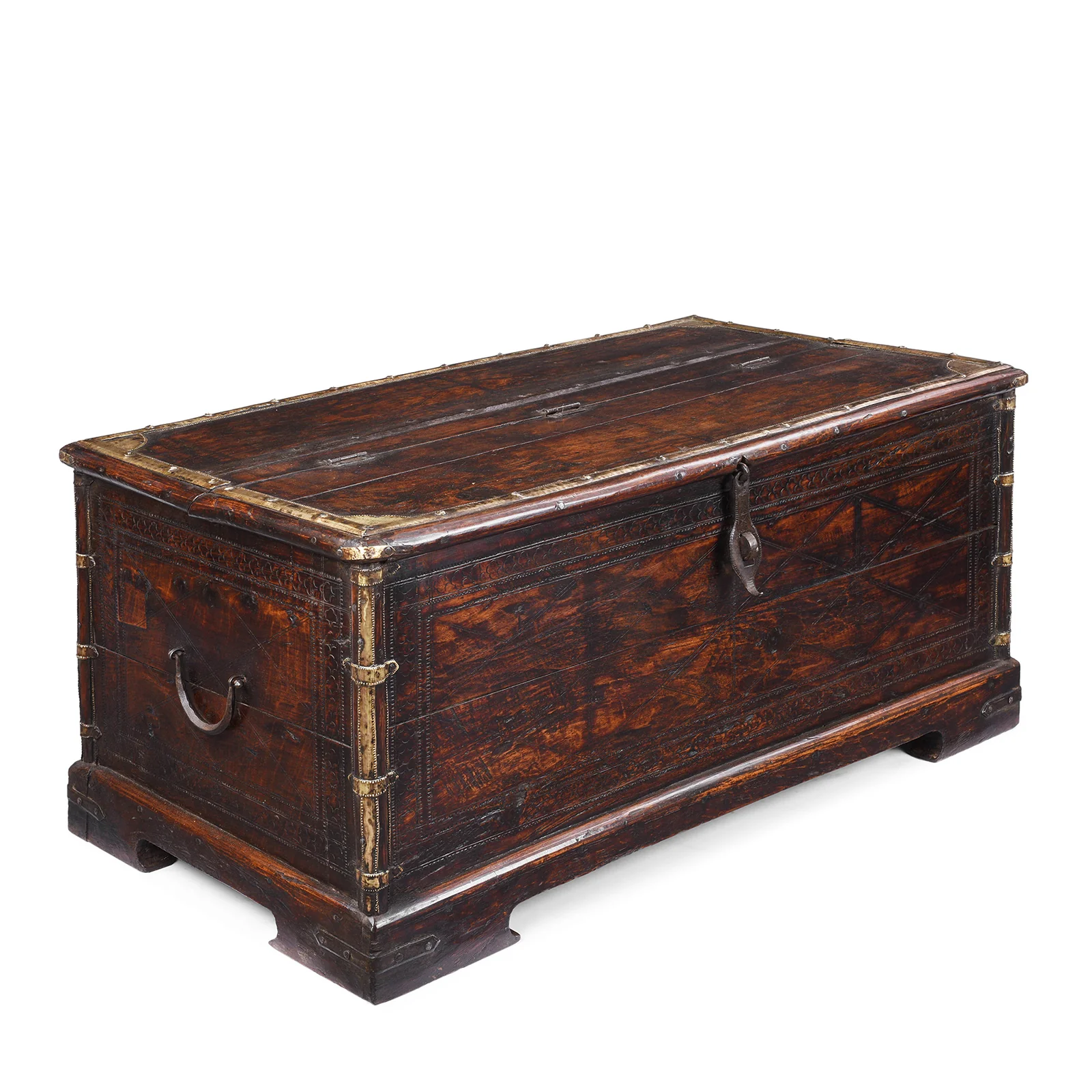 Brass Bound Indian Sheesham Chest - Early 19th Century - Image 9