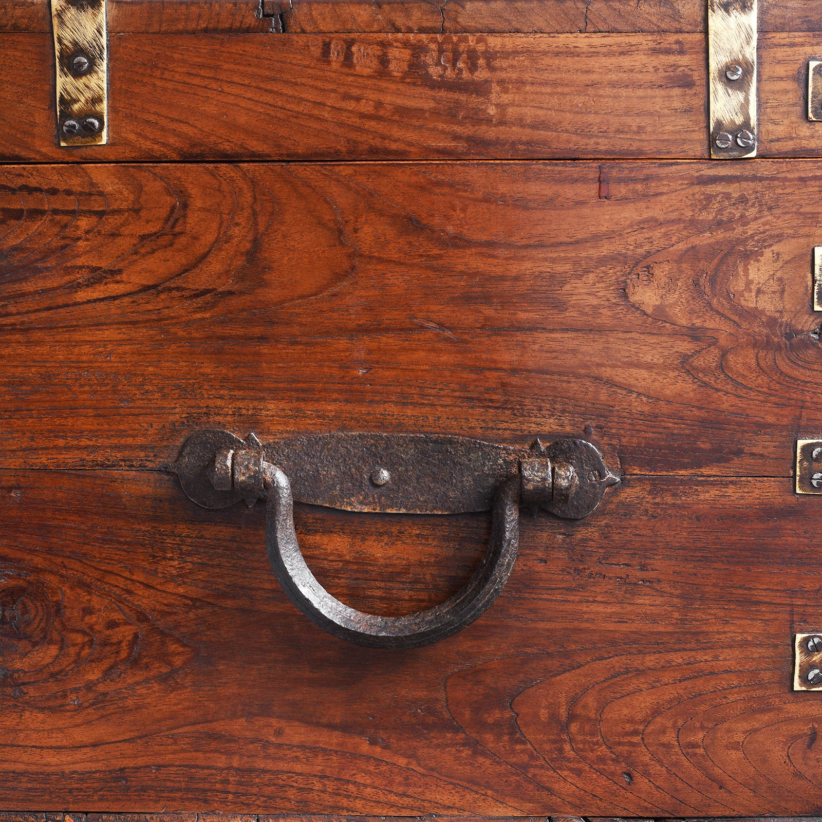Brass Bound Teak Military Chest - 19th Century - Image 8