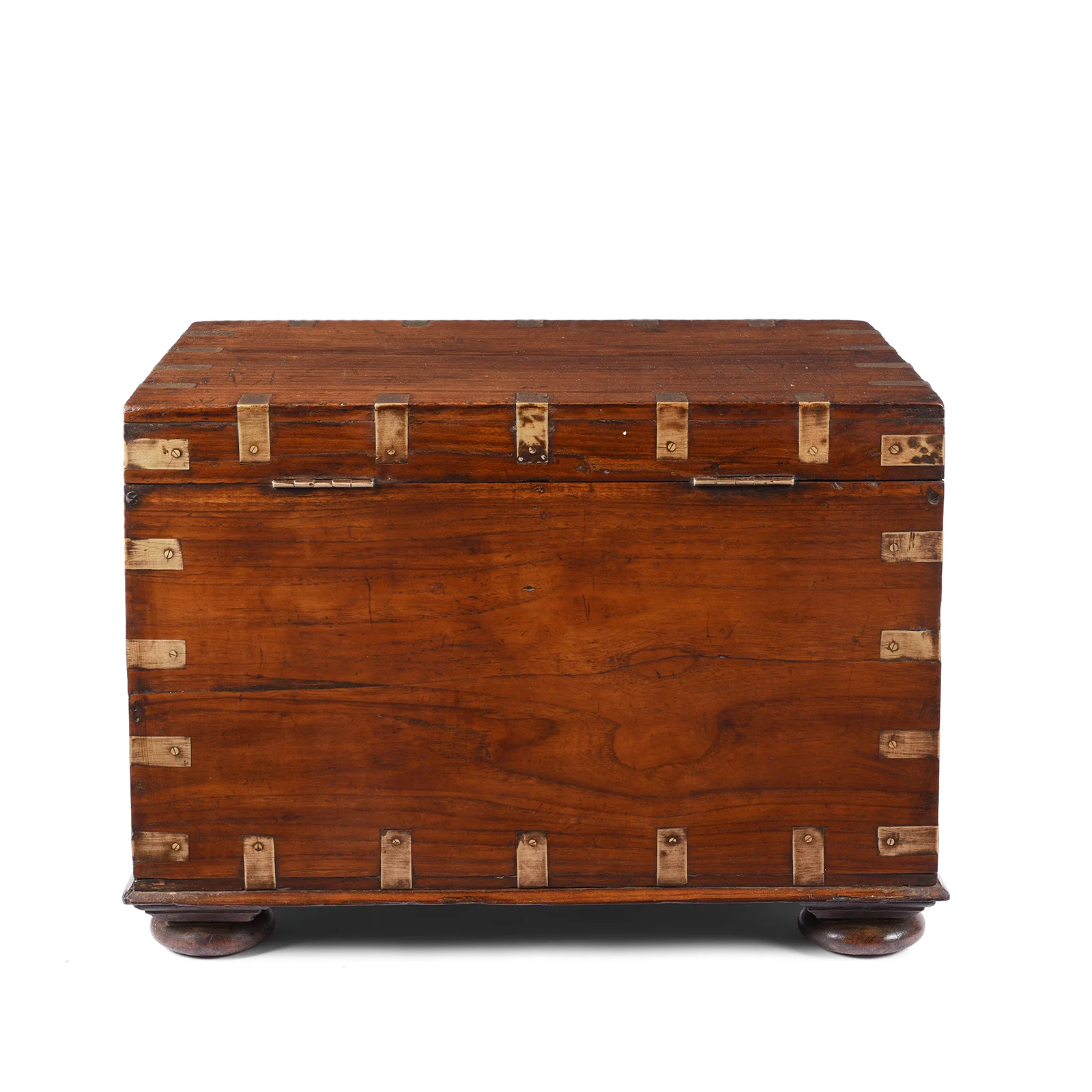 Brass Bound Teak Military Chest - 19th Century - Image 9