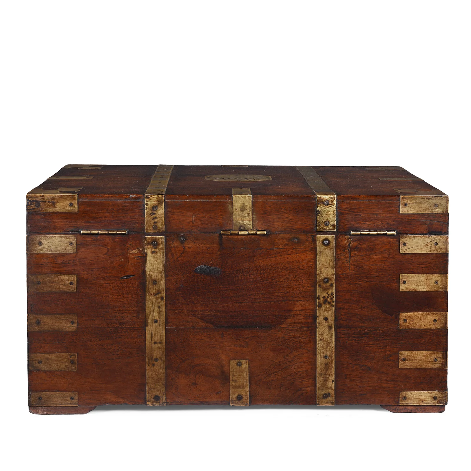 Brass Bound Teak Military Chest - 19th Century - Image 11