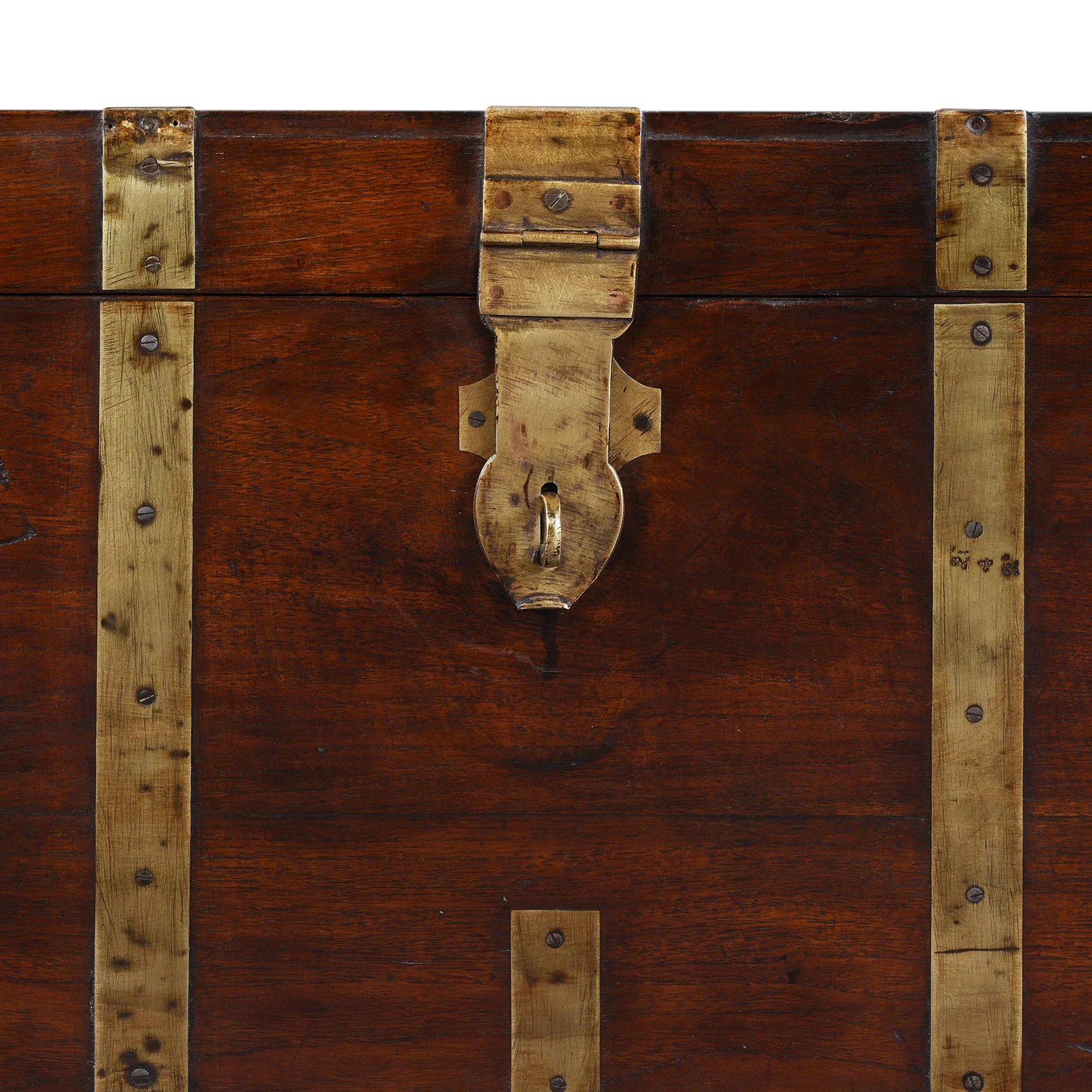 Brass Bound Teak Military Chest - 19th Century - Image 2