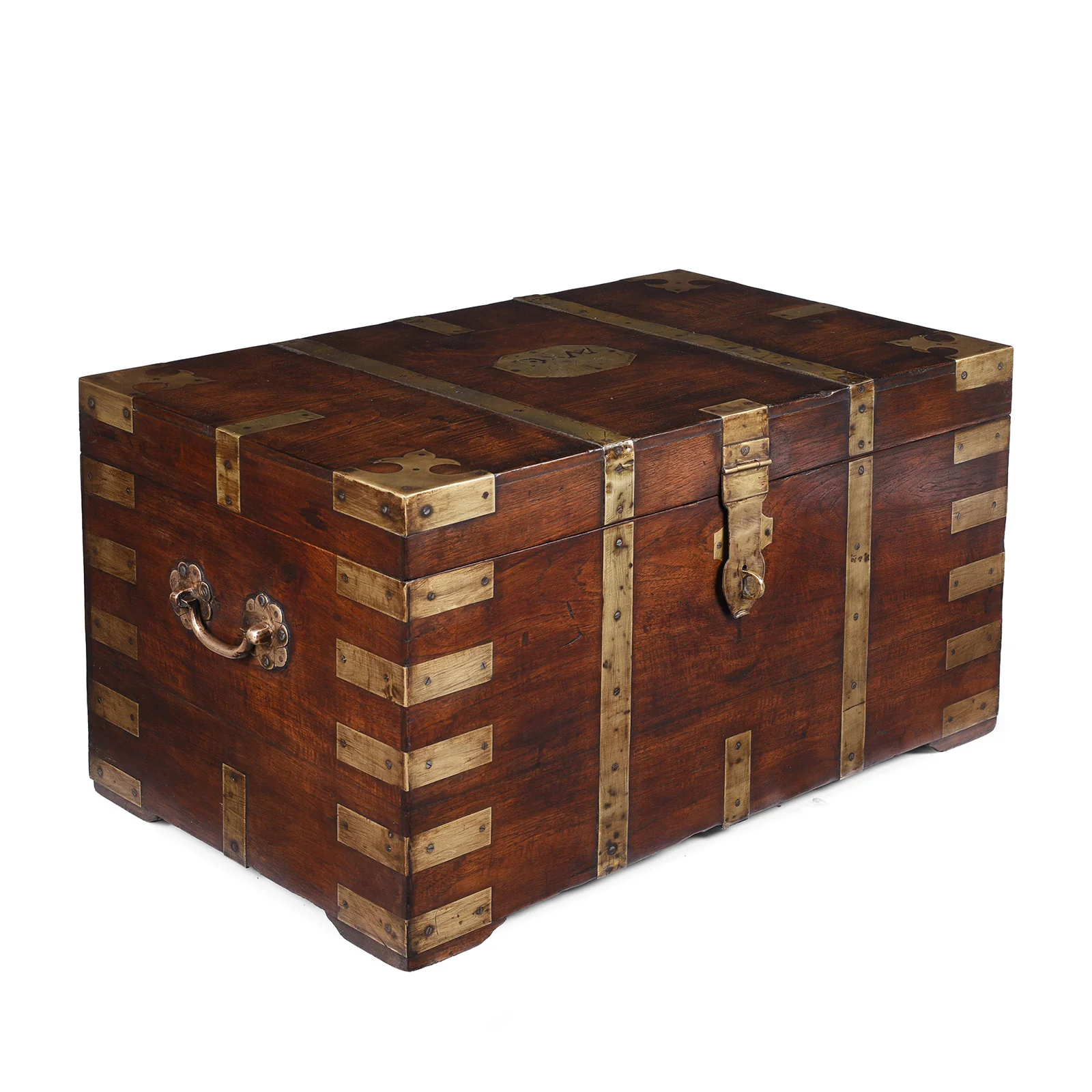 Brass Bound Teak Military Chest - 19th Century - Image 5
