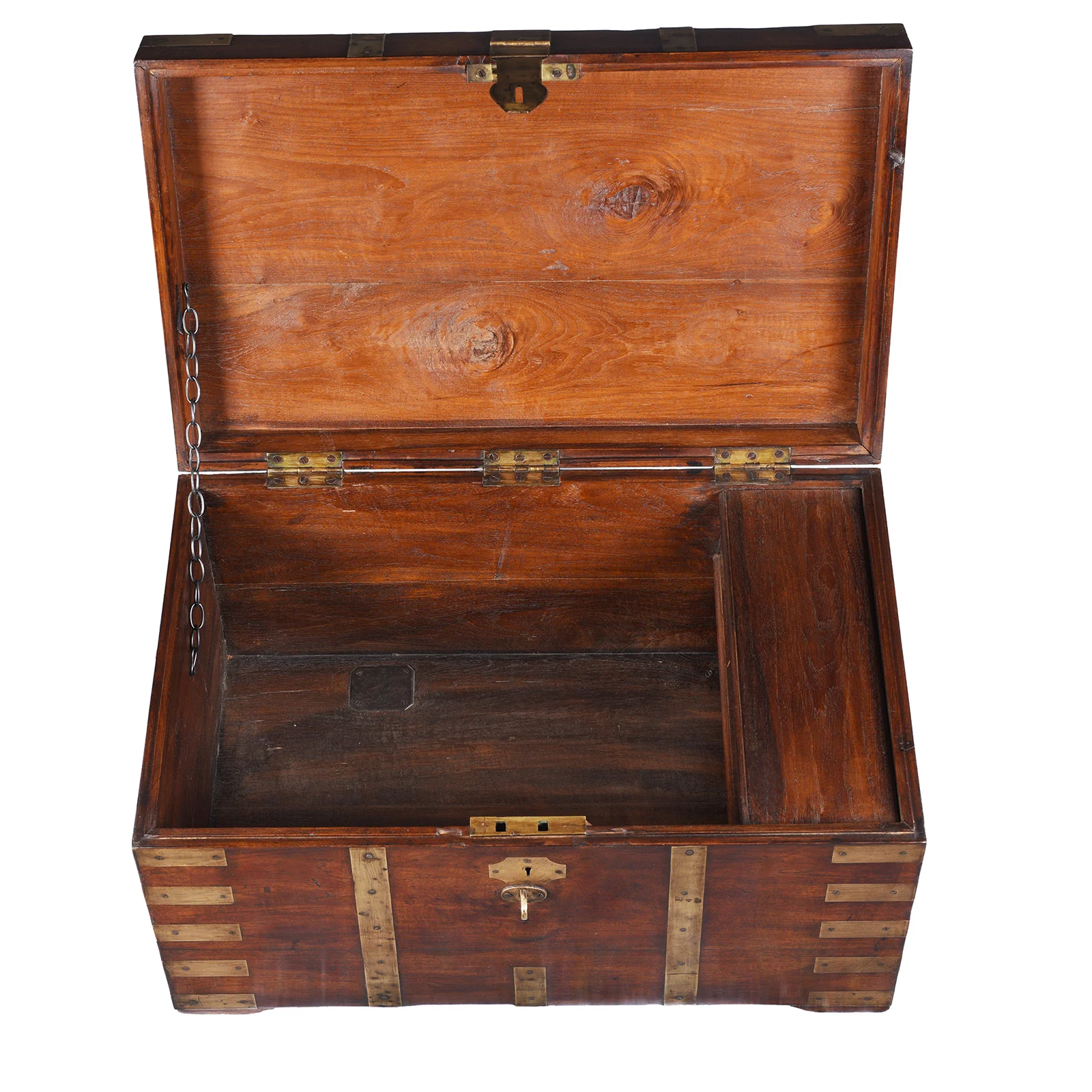 Brass Bound Teak Military Chest - 19th Century - Image 7