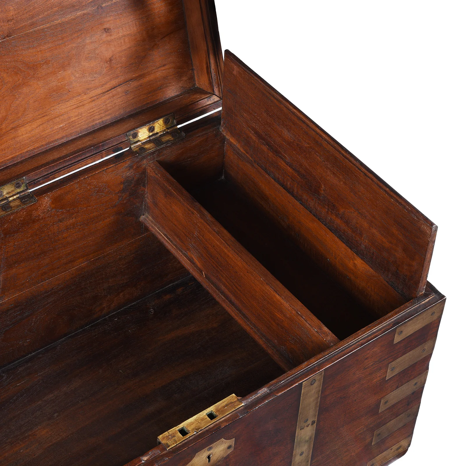 Brass Bound Teak Military Chest - 19th Century - Image 9