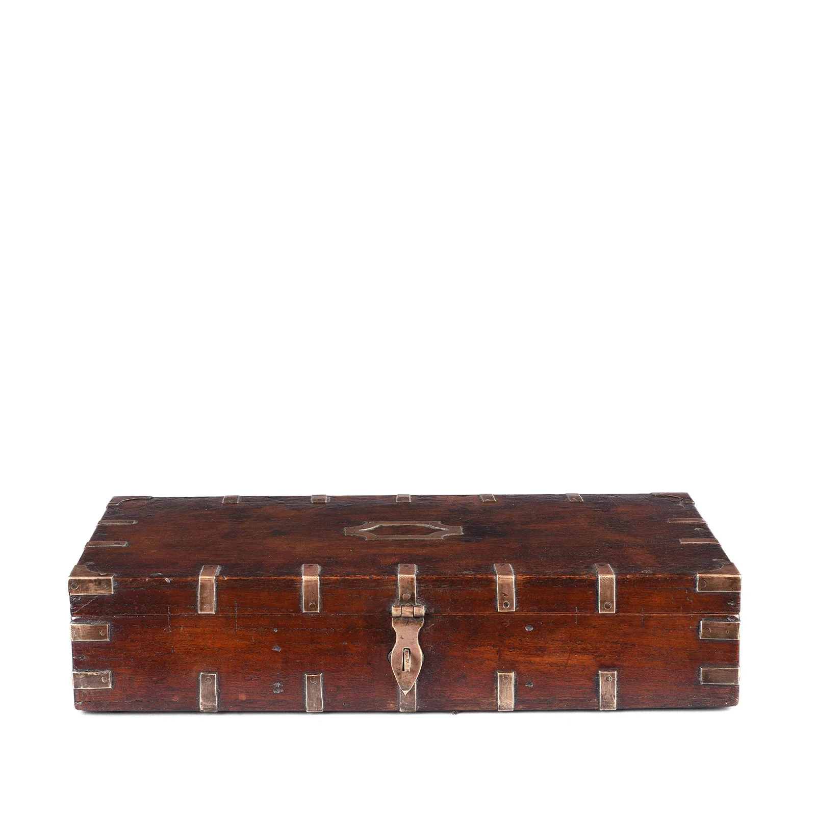 Brass Bound Indian Military Document Box - 19th Century