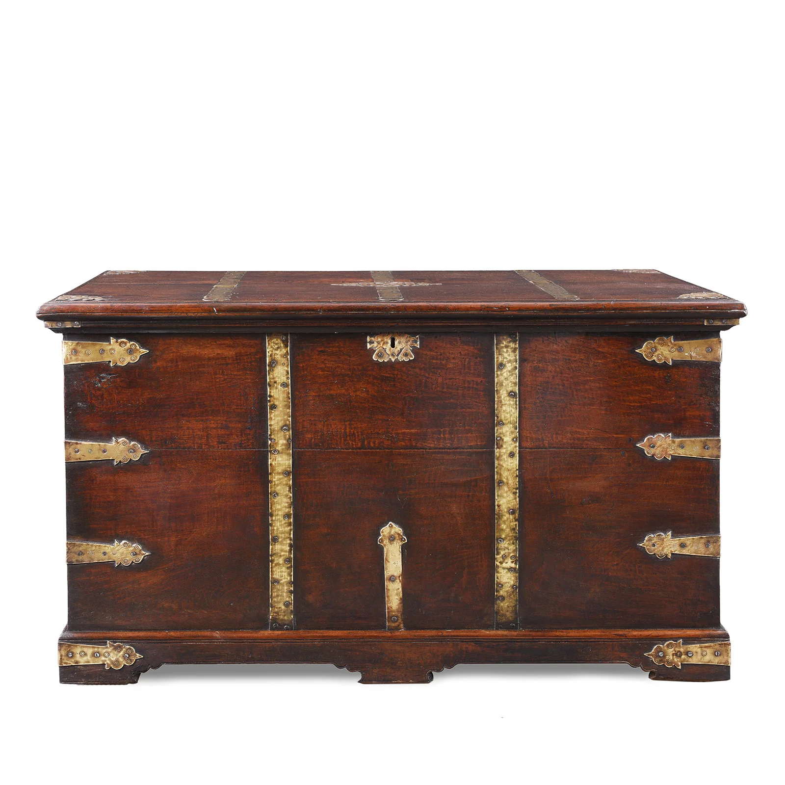 Indian Brass Bound Teak Chest - 19th Century