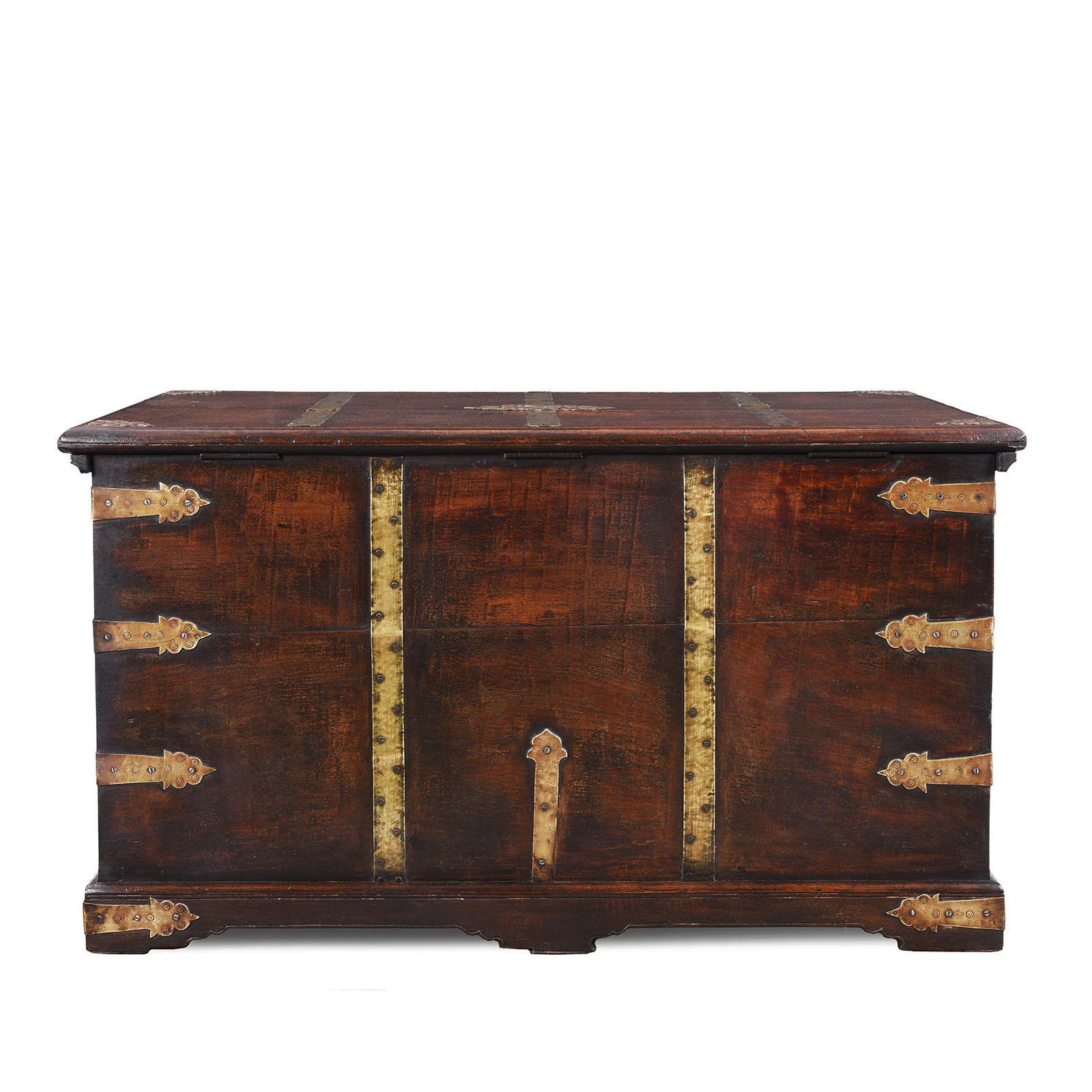 Indian Brass Bound Teak Chest - 19th Century - Image 11