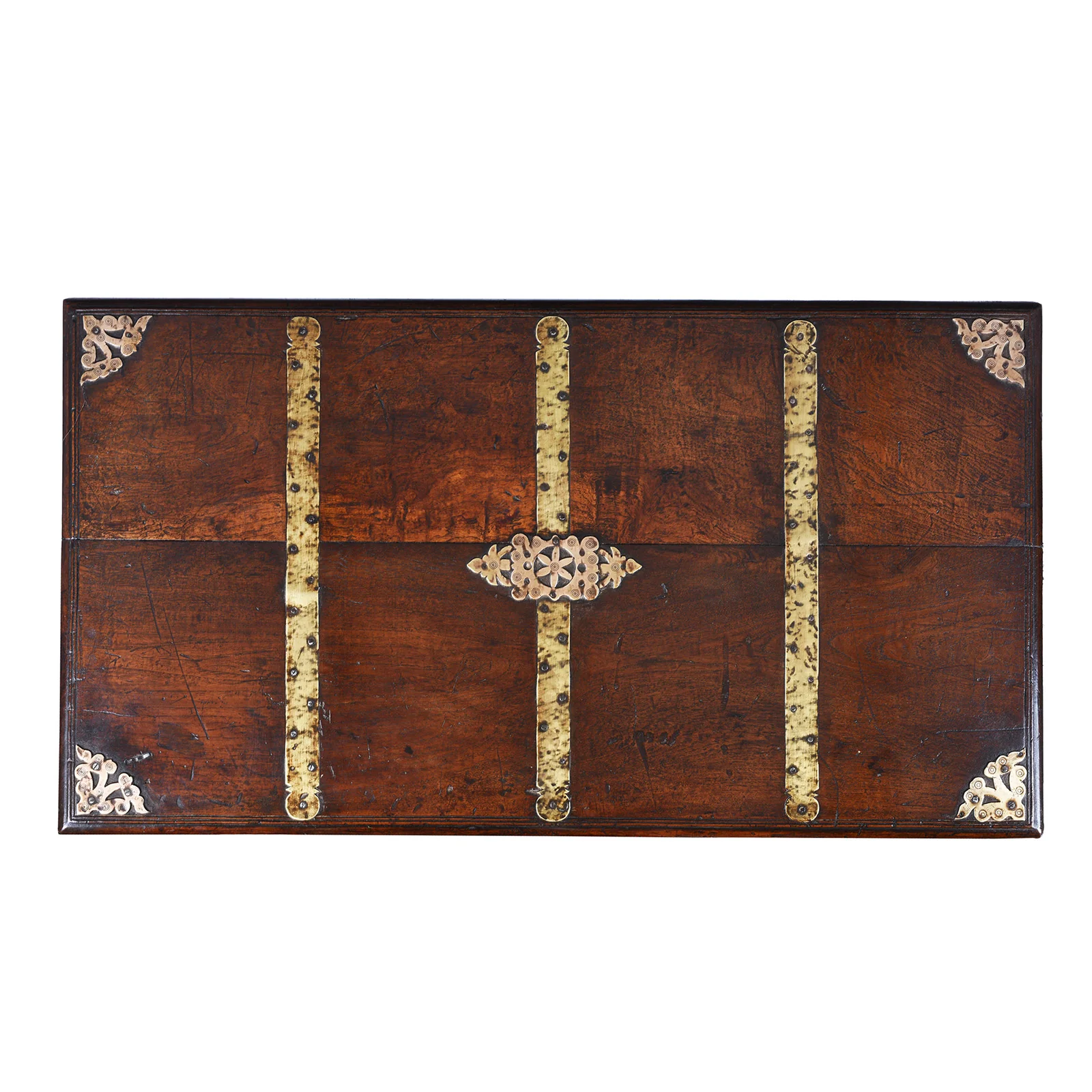 Indian Brass Bound Teak Chest - 19th Century - Image 4