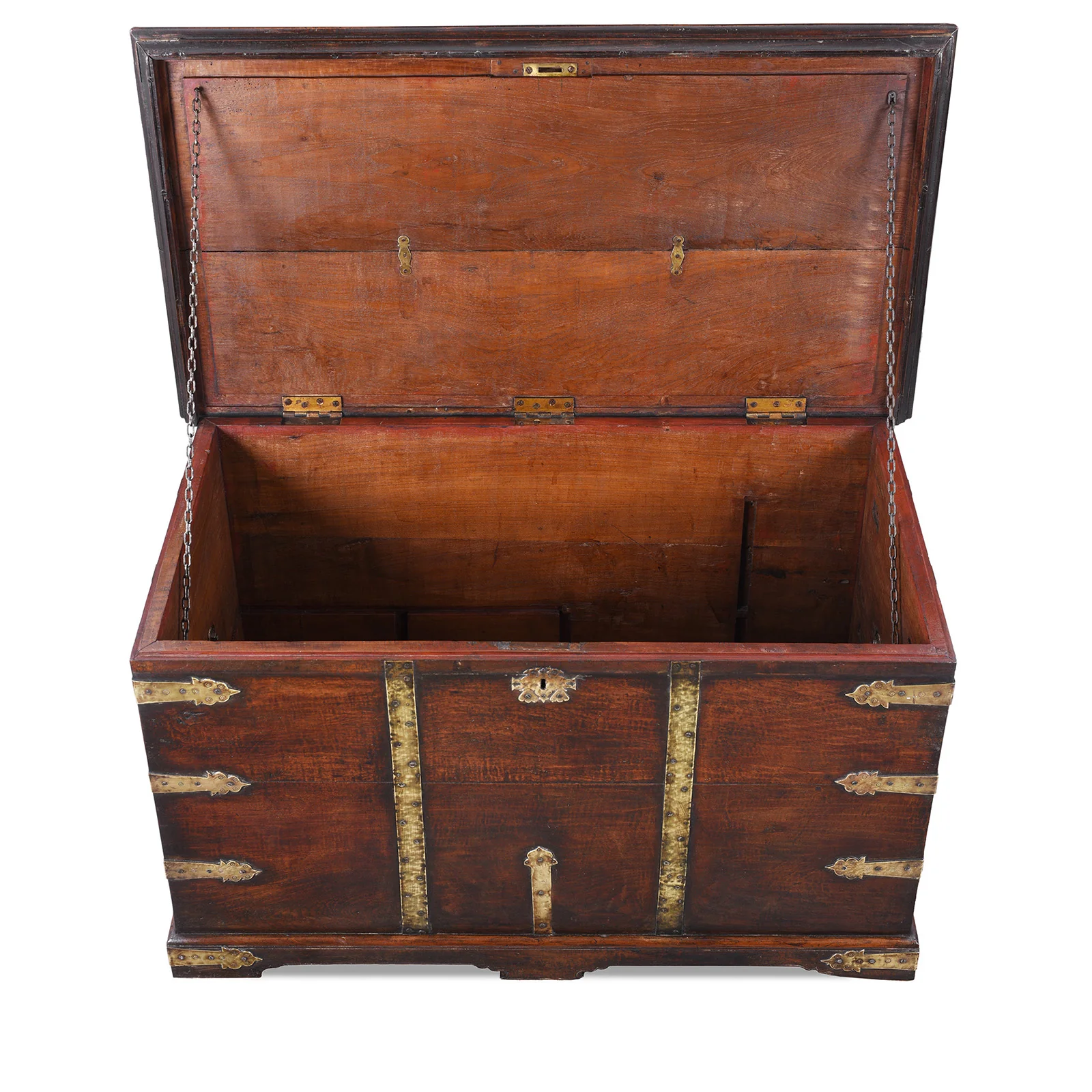 Indian Brass Bound Teak Chest - 19th Century - Image 5