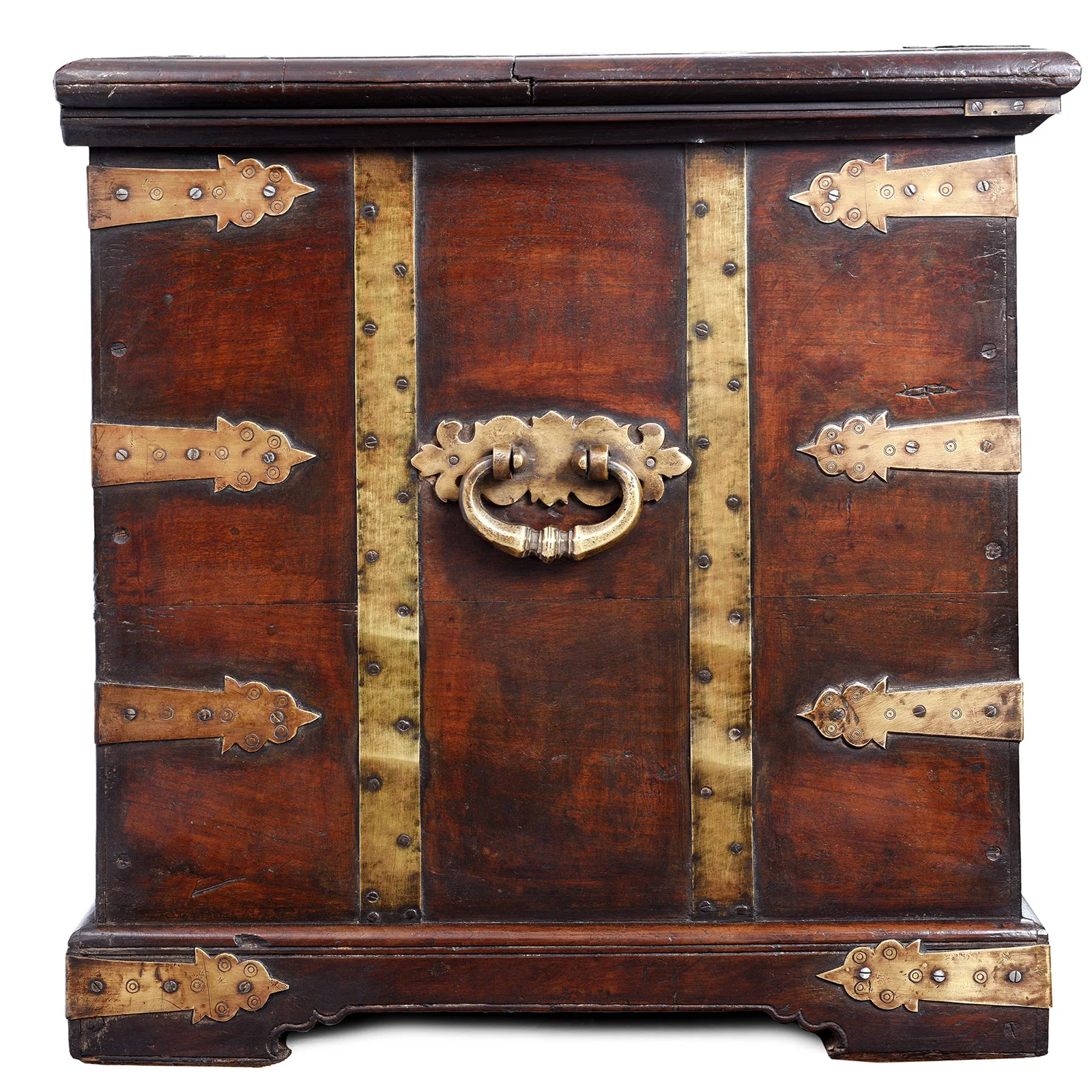 Indian Brass Bound Teak Chest - 19th Century - Image 6