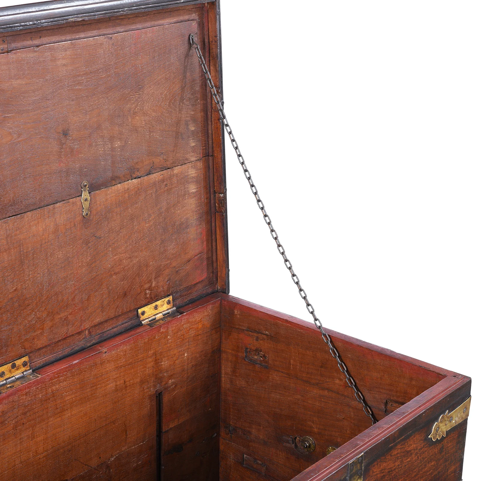 Indian Brass Bound Teak Chest - 19th Century - Image 7