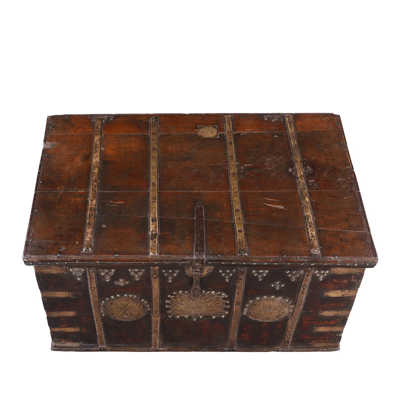 Brass Bound Teak Chest From Kutch - 19th Century - Image 5