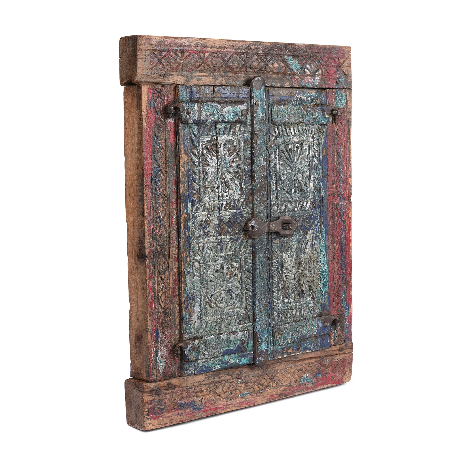 Carved Teak Tribal Window From Kutch - Ca 1920 - Image 3