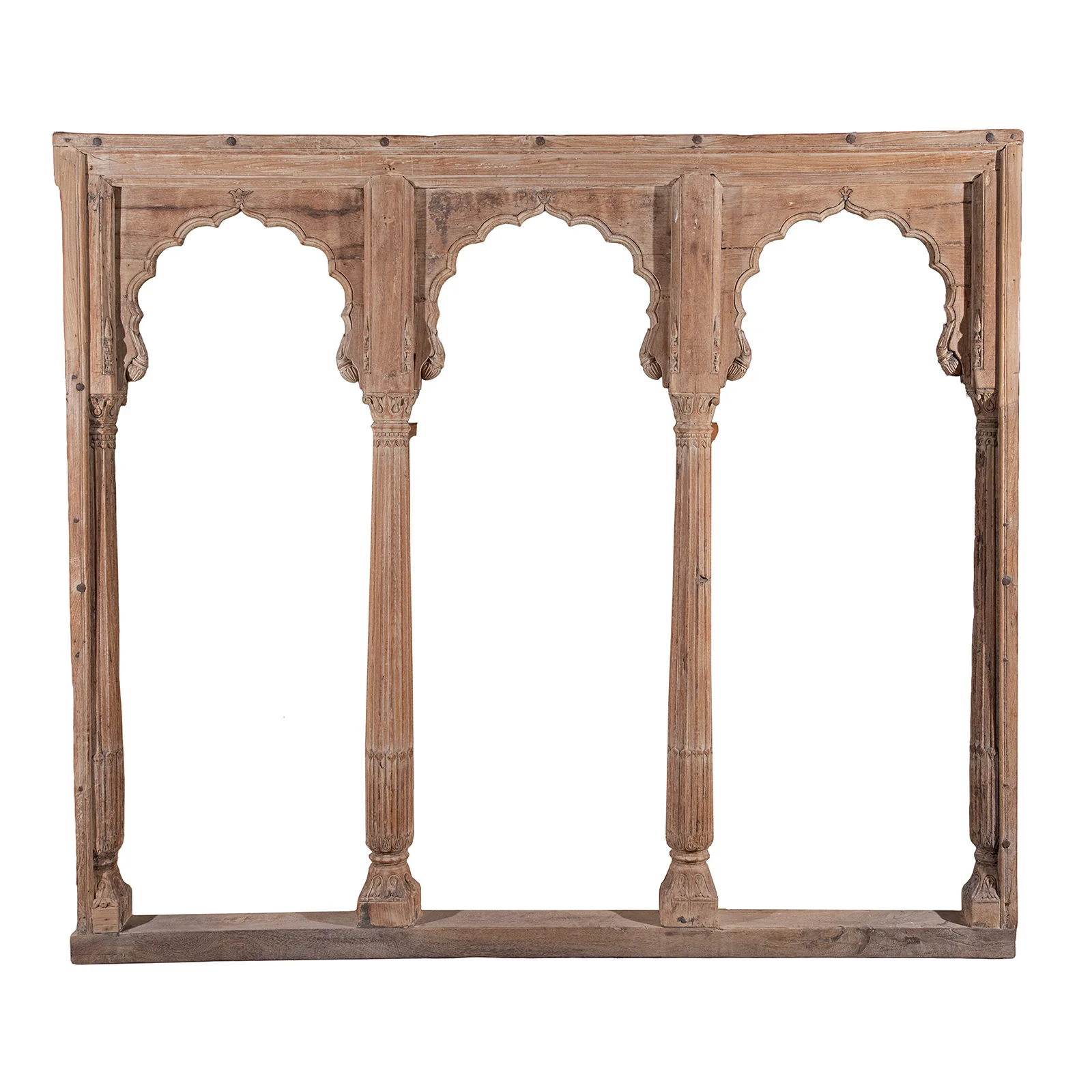 Carved Teak Triple Arch From Madyha Pradesh - 19th Century