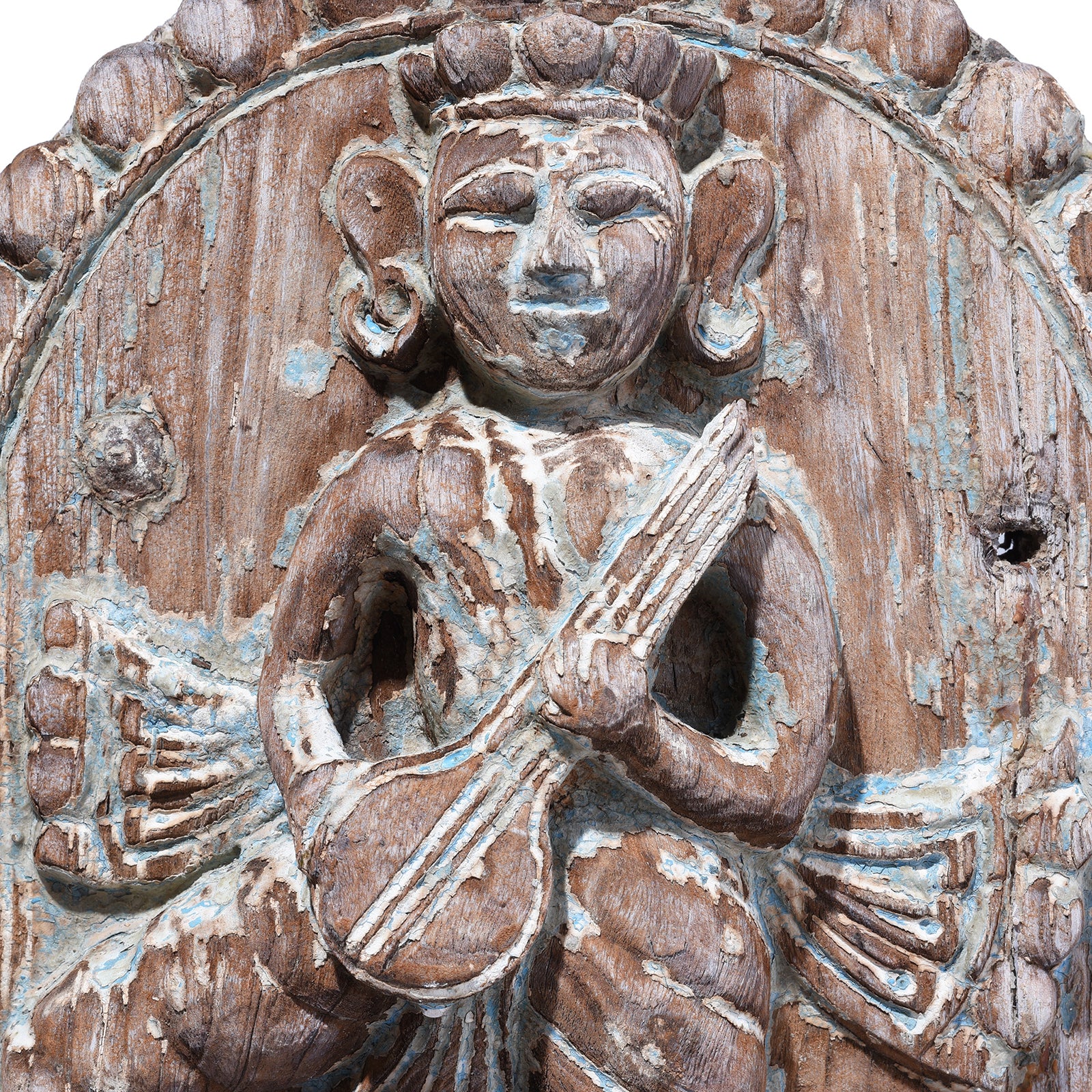 Carved Teak Musician Panel From Gujarat - 19th Century - Image 2