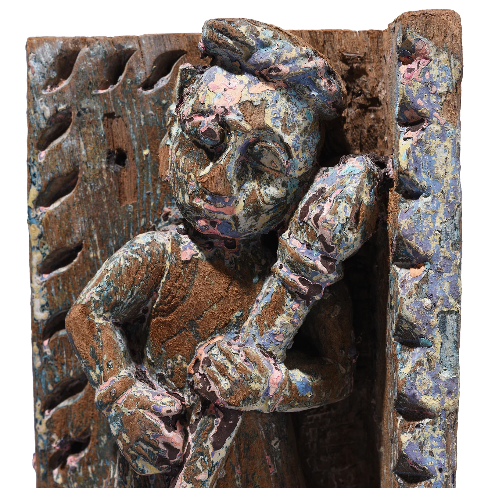Carved Teak Musician Panels From Gujarat - 19th Century - Image 5