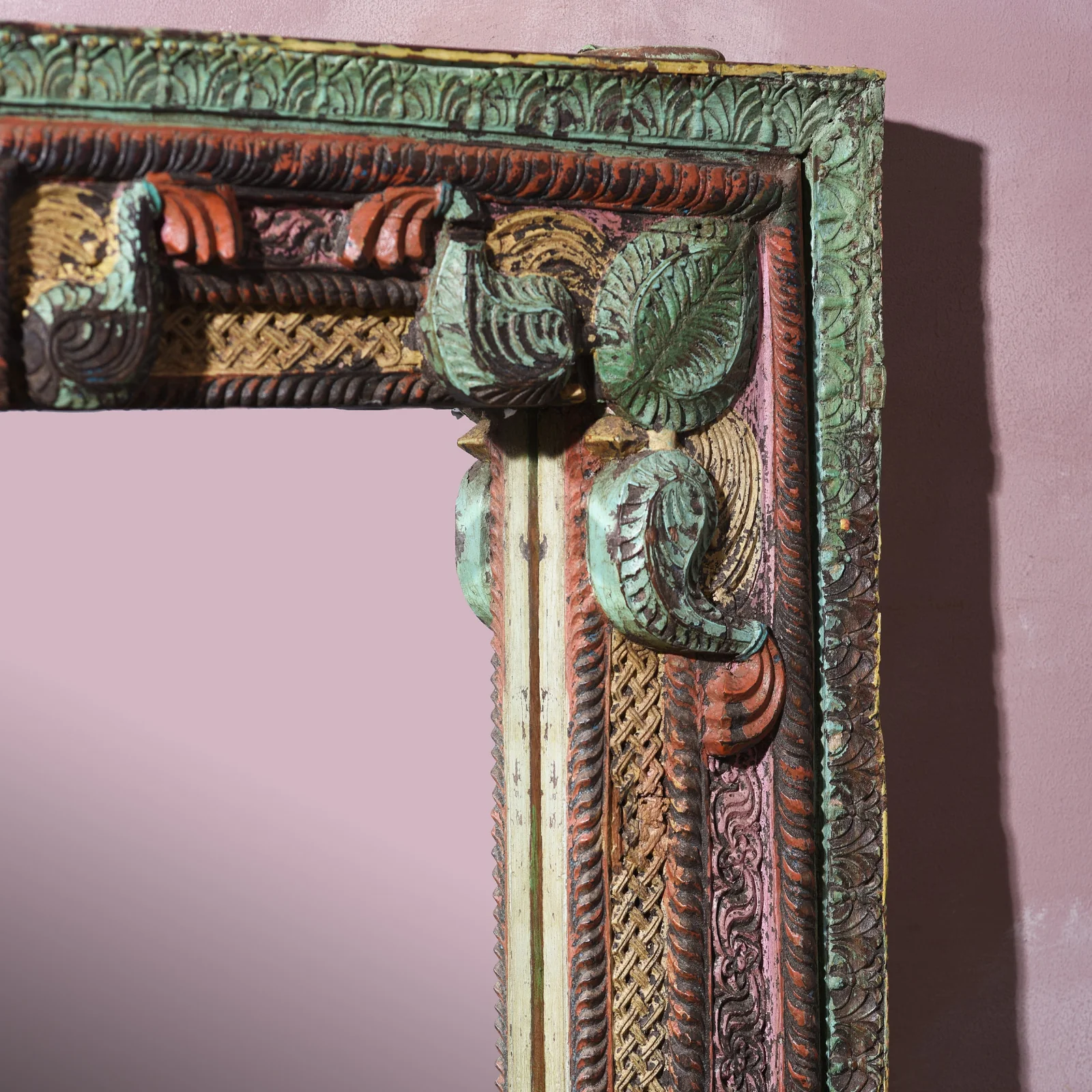 Painted Door Mirror From Andhra Pradesh - 19th Century - Image 8