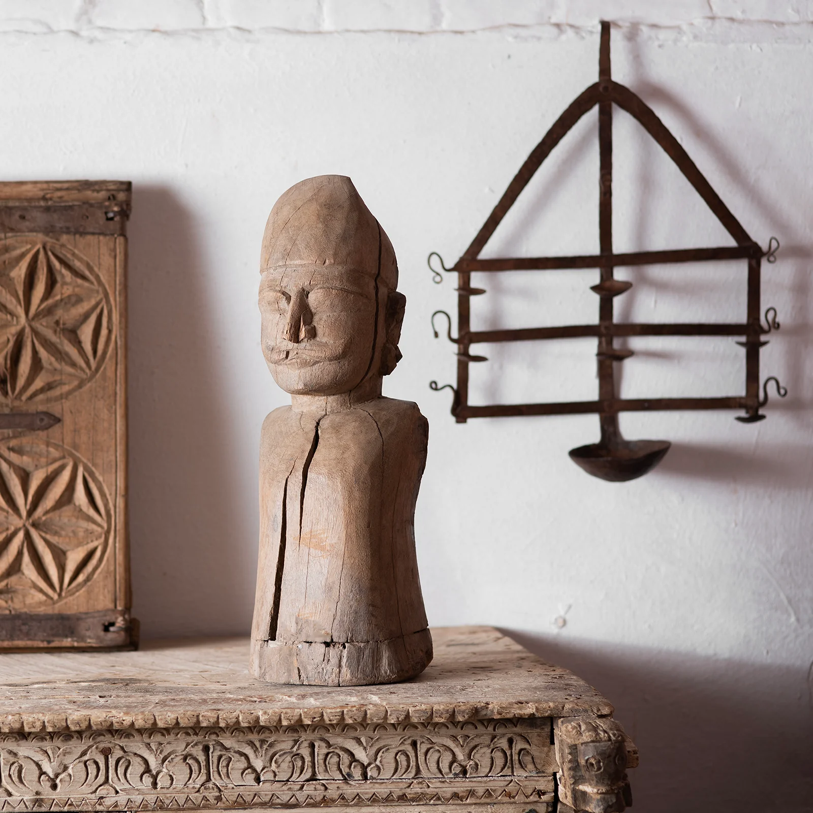 Carved Teak Rajasthani Figure - 19th Century - Image 2