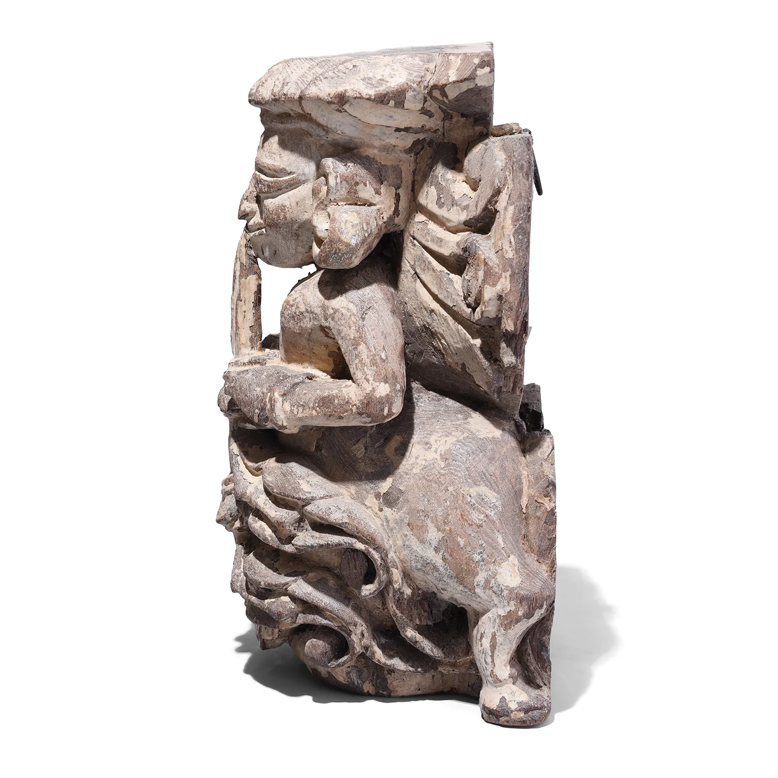 Carved Teak Musician Panel From Gujarat - 19th Century - Image 6