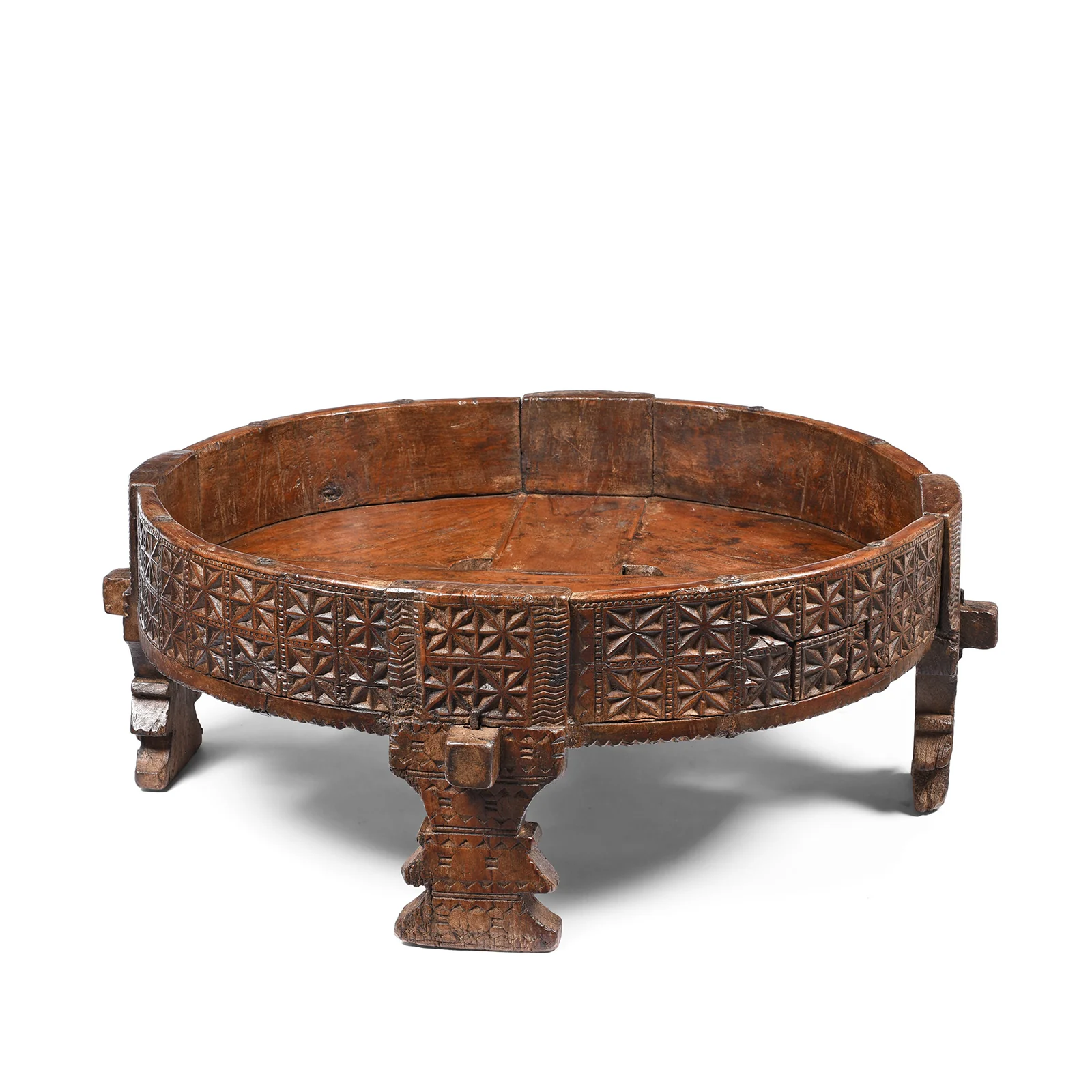 Indian Chakki Coffee Table From Rajasthan - 19thC