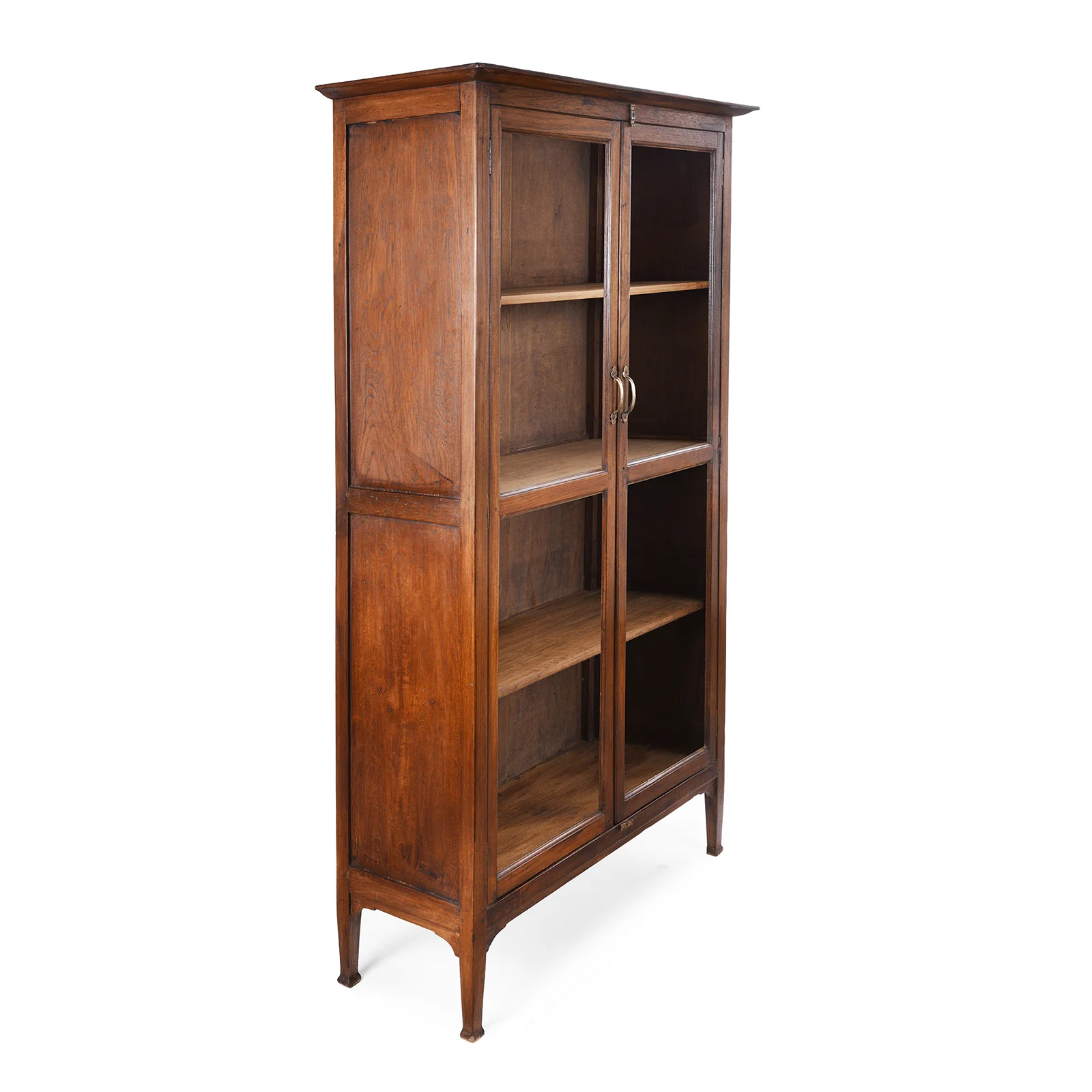 Glazed Teak Anglo Indian Book Cabinet - Ca 1910 - Image 4