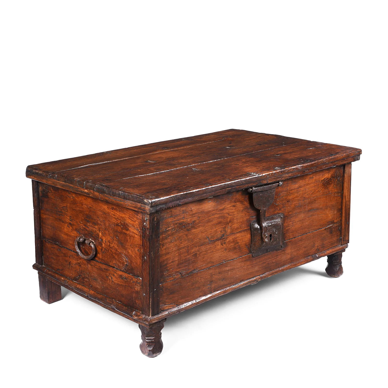 Iron Bound Teak Chest From Goa - 19th Century - Image 3