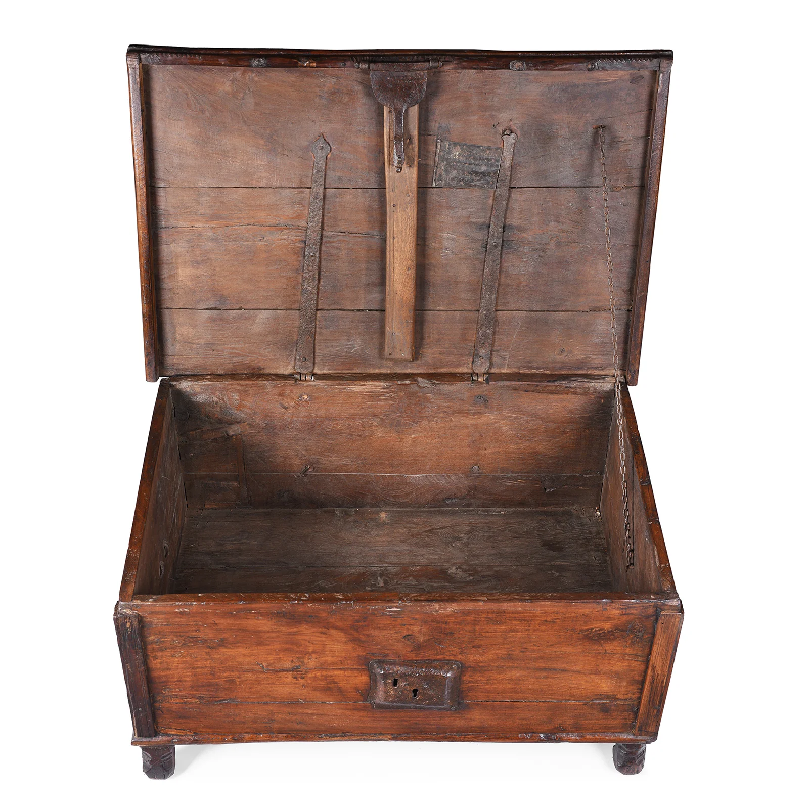 Iron Bound Teak Chest From Goa - 19th Century - Image 4