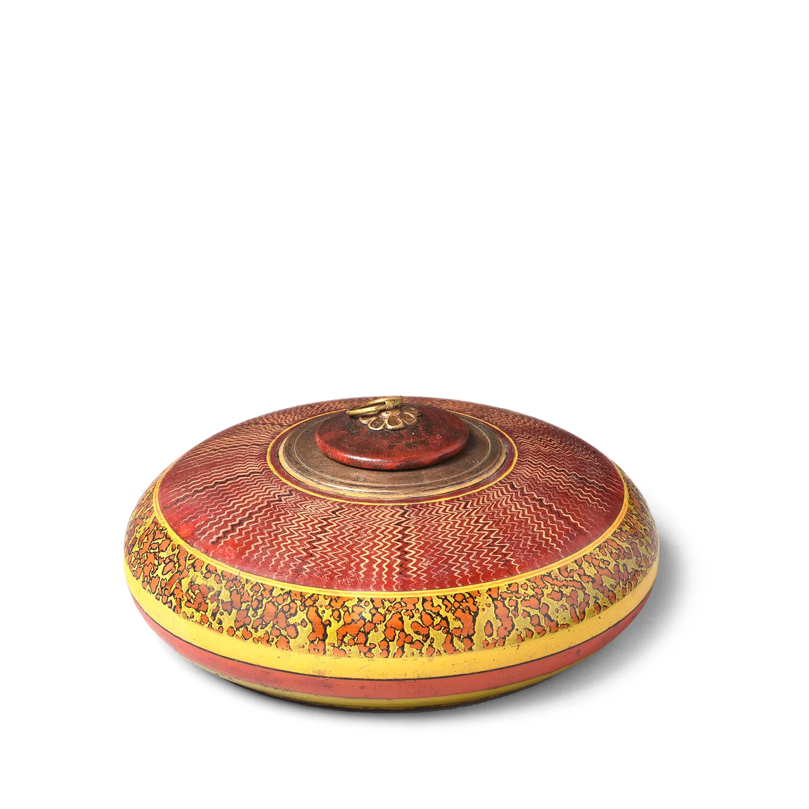 Lacquer Tobacco Pot From Rajasthan - Ca 1920